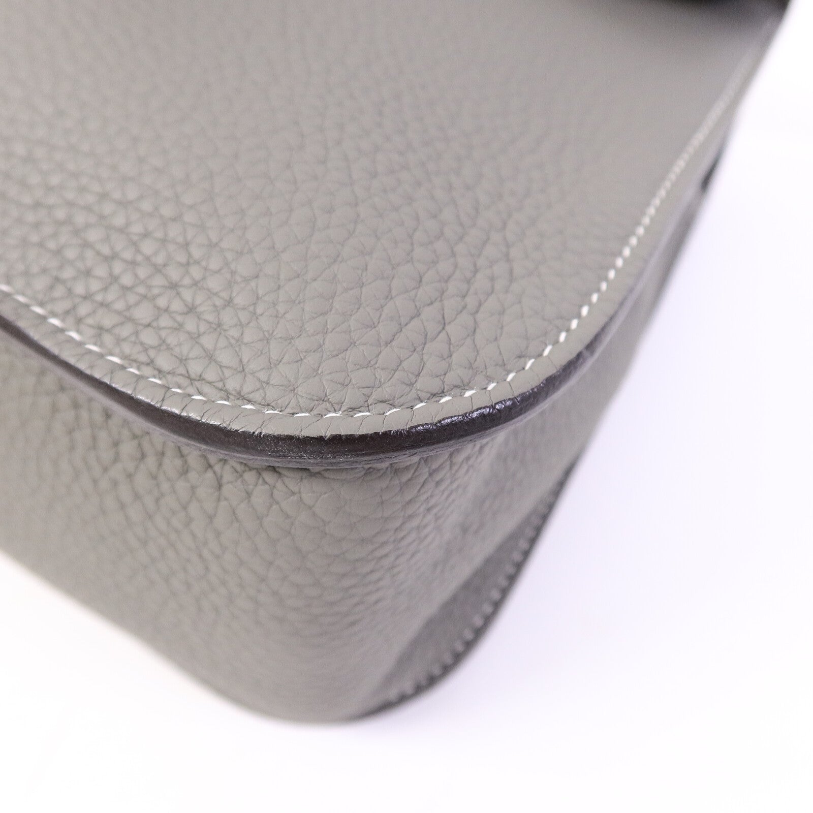 HERMES Clemence皮革Halzan 31手挽肩背兩用袋Gris Meyer