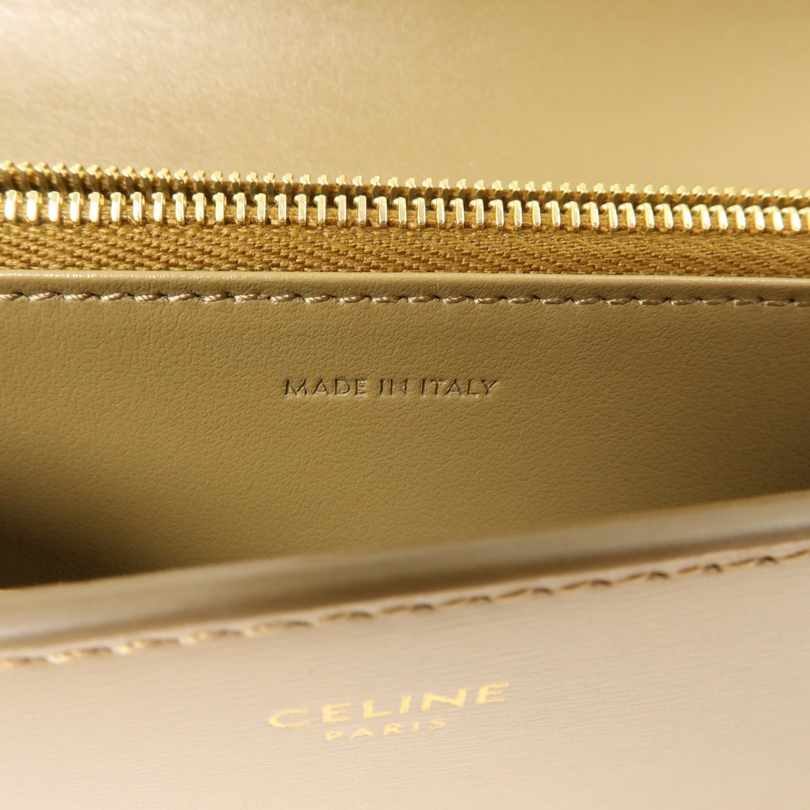 CELINE 牛皮皮革Triomphe Long Wallet金扣長錢包