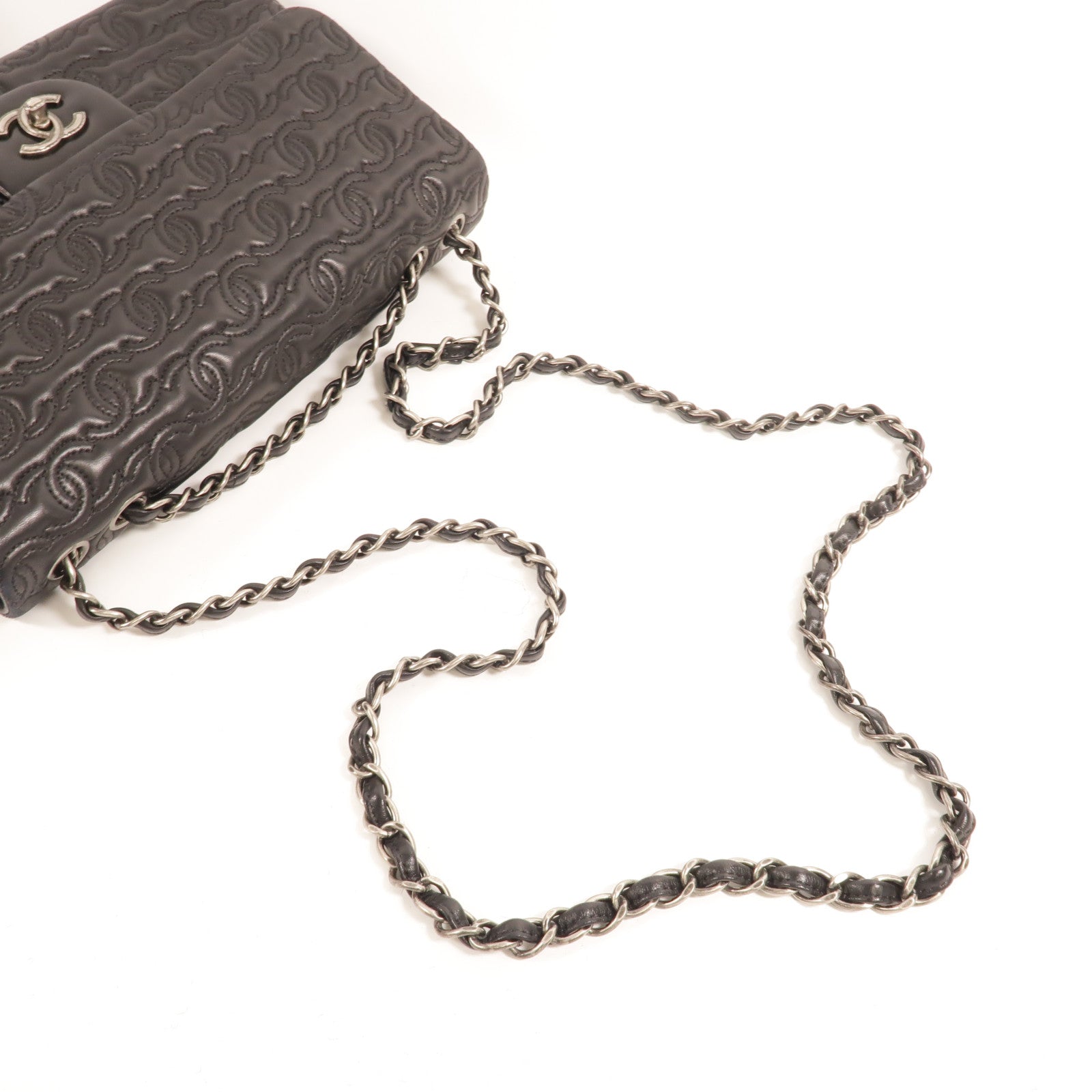 CHANEL 羊皮皮革CC Stitch Flap Bag肩背袋
