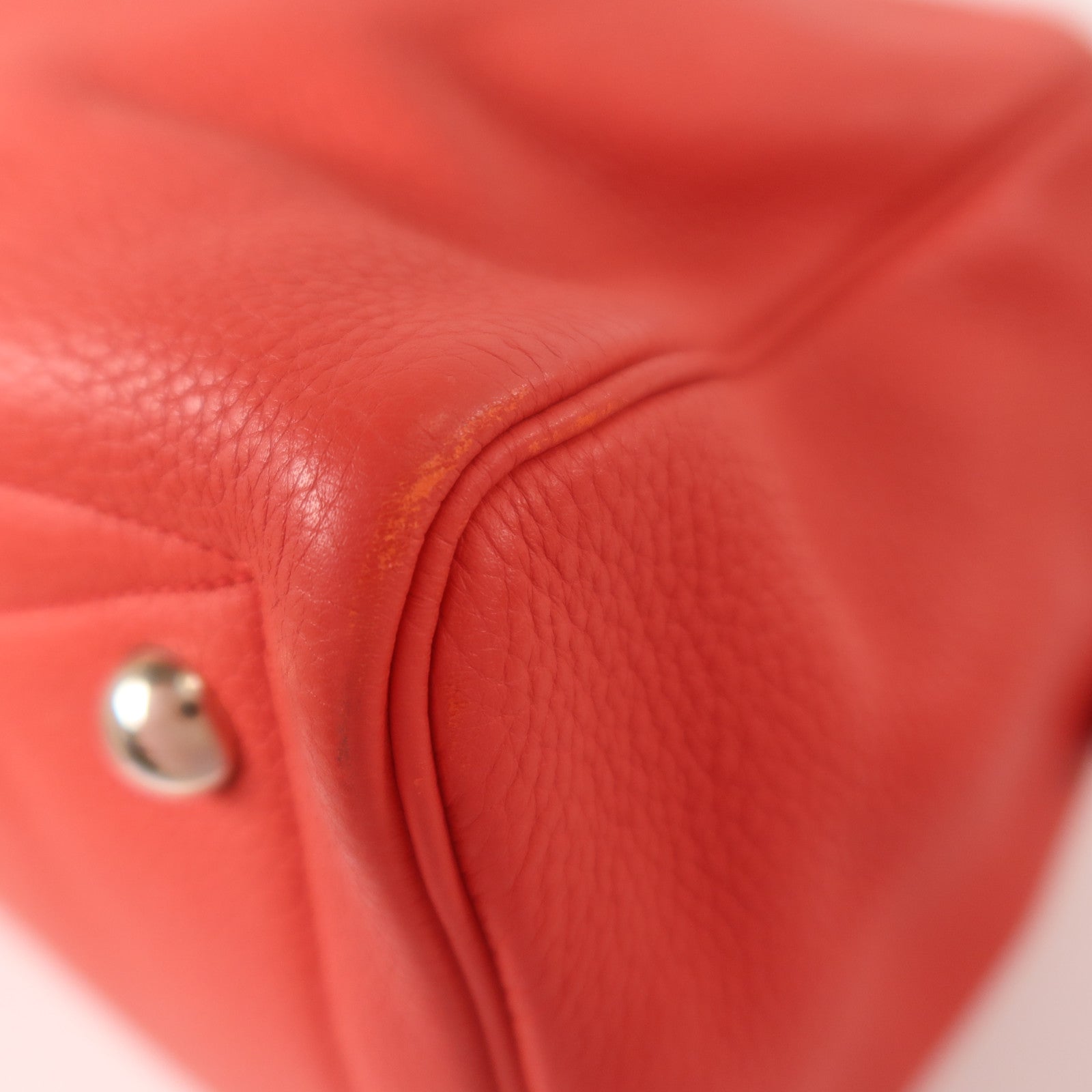 HERMES Clemence皮革Victoria 43銀扣手挽袋Rouge Casaque