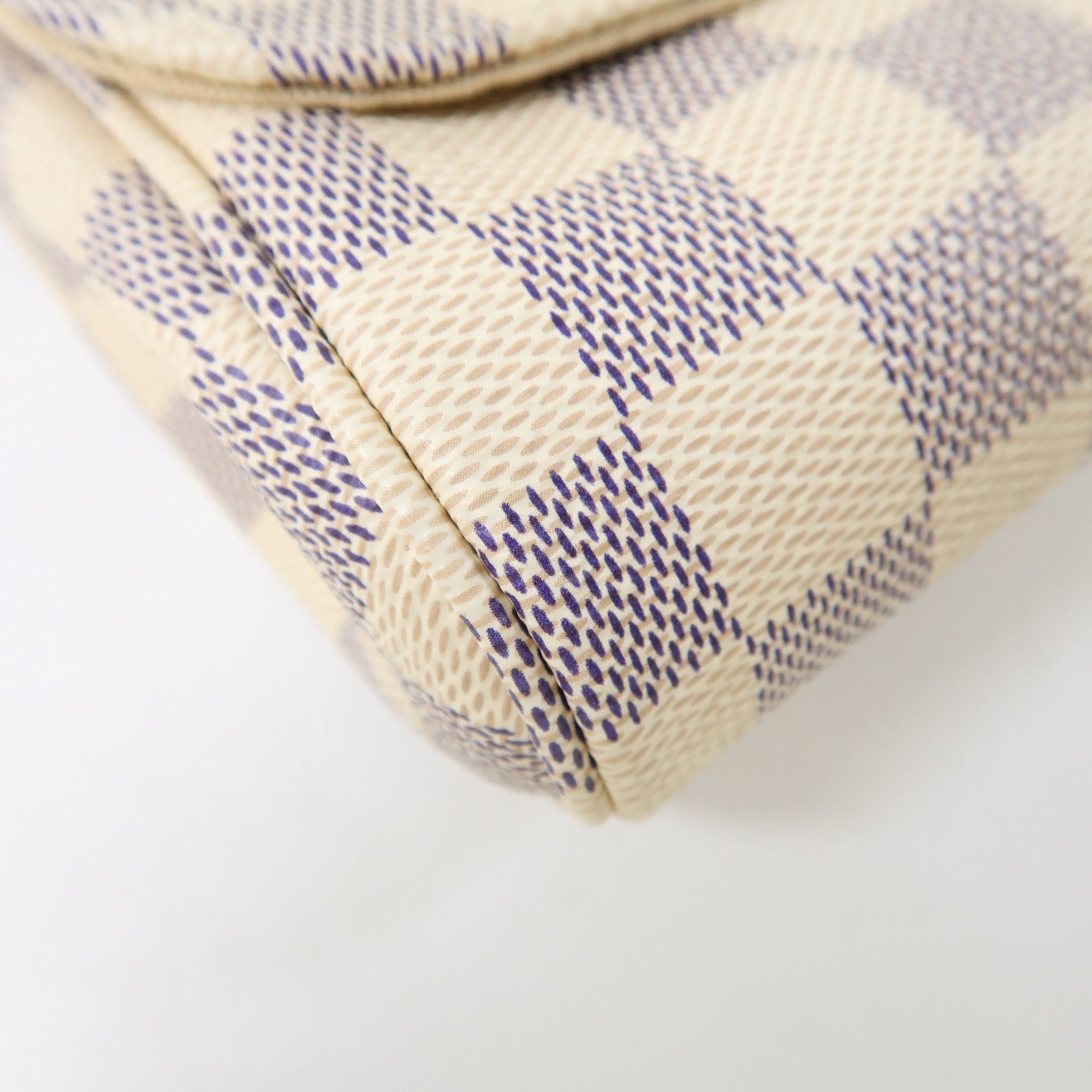 LOUIS VUITTON Damier Azur Favorite MM金扣手挽肩背兩用袋白色