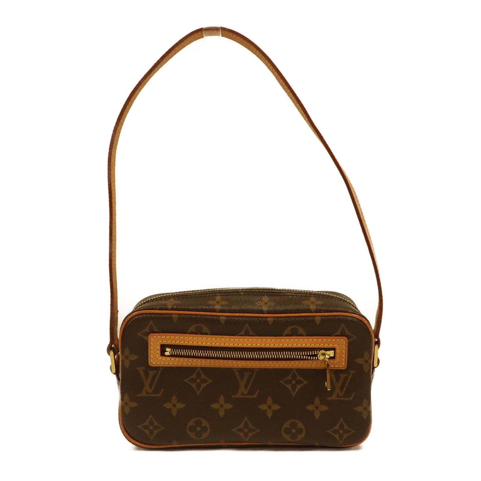 LOUIS VUITTON Monogram Pochette Cite金扣肩背袋啡色
