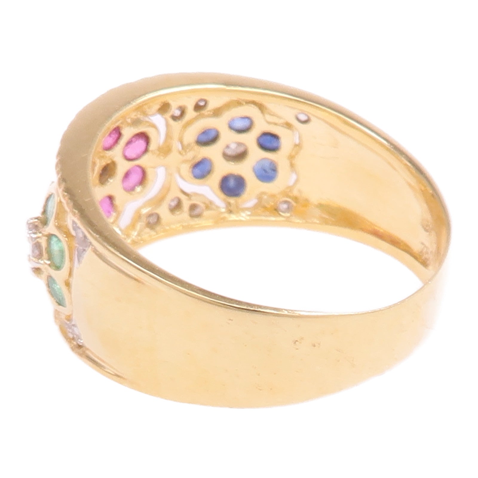 JEWELRY 【激減優惠】18K黃金/白金Multi Stone Diamond Ring多寶石/鑽石戒指US#6.5