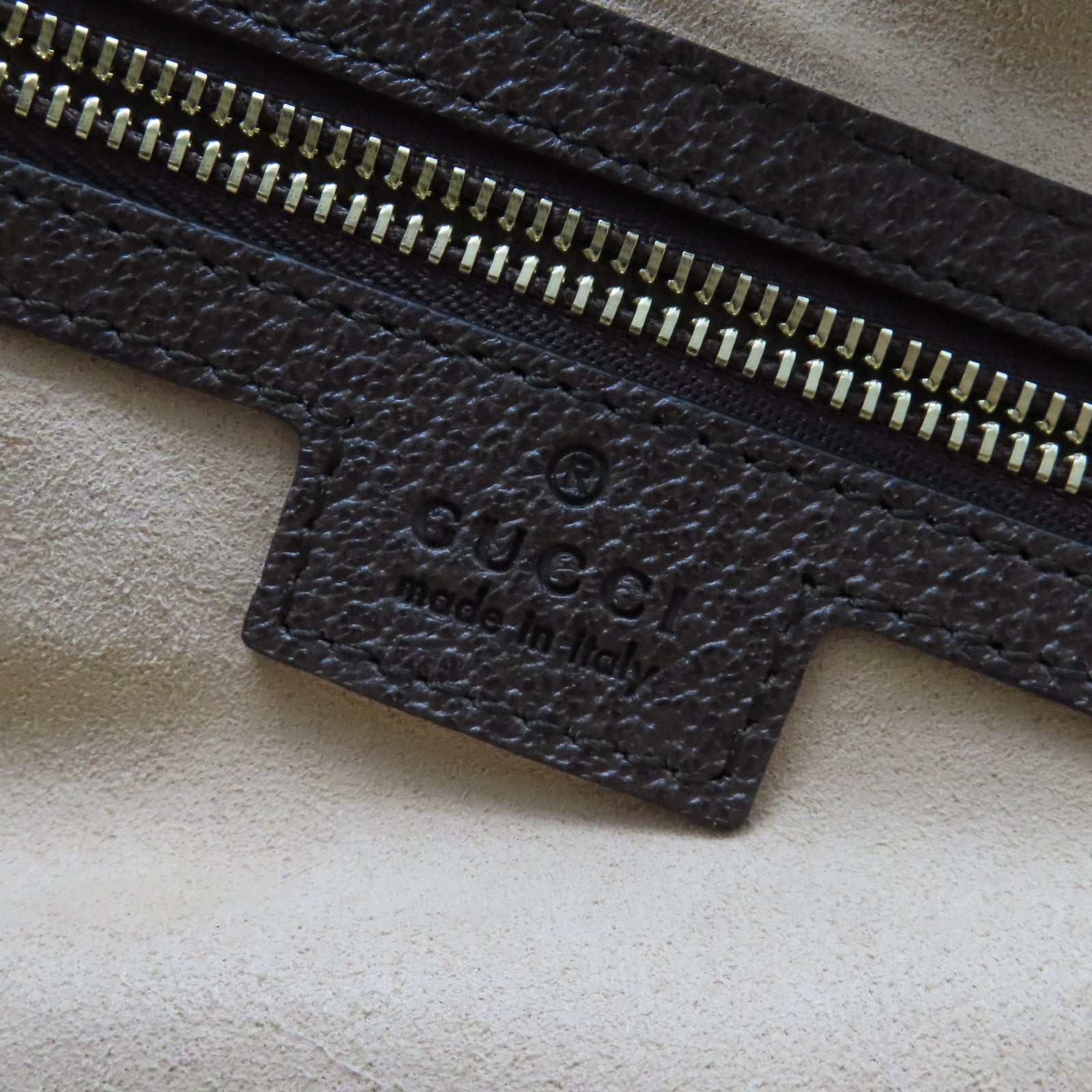 GUCCI 塗層帆布Ophidia金扣手挽袋啡色