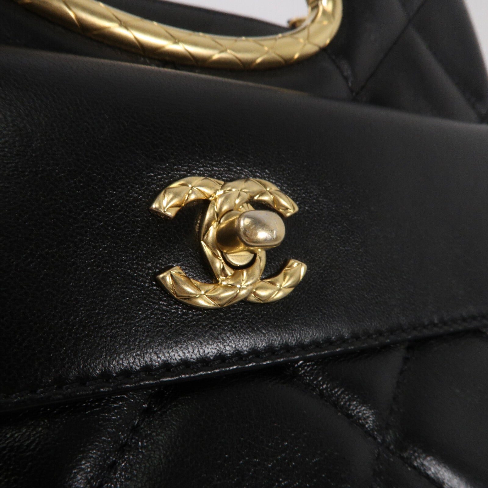 CHANEL 羊皮皮革Cutout Handle Evening Clutch鏈帶手挽肩背兩用袋