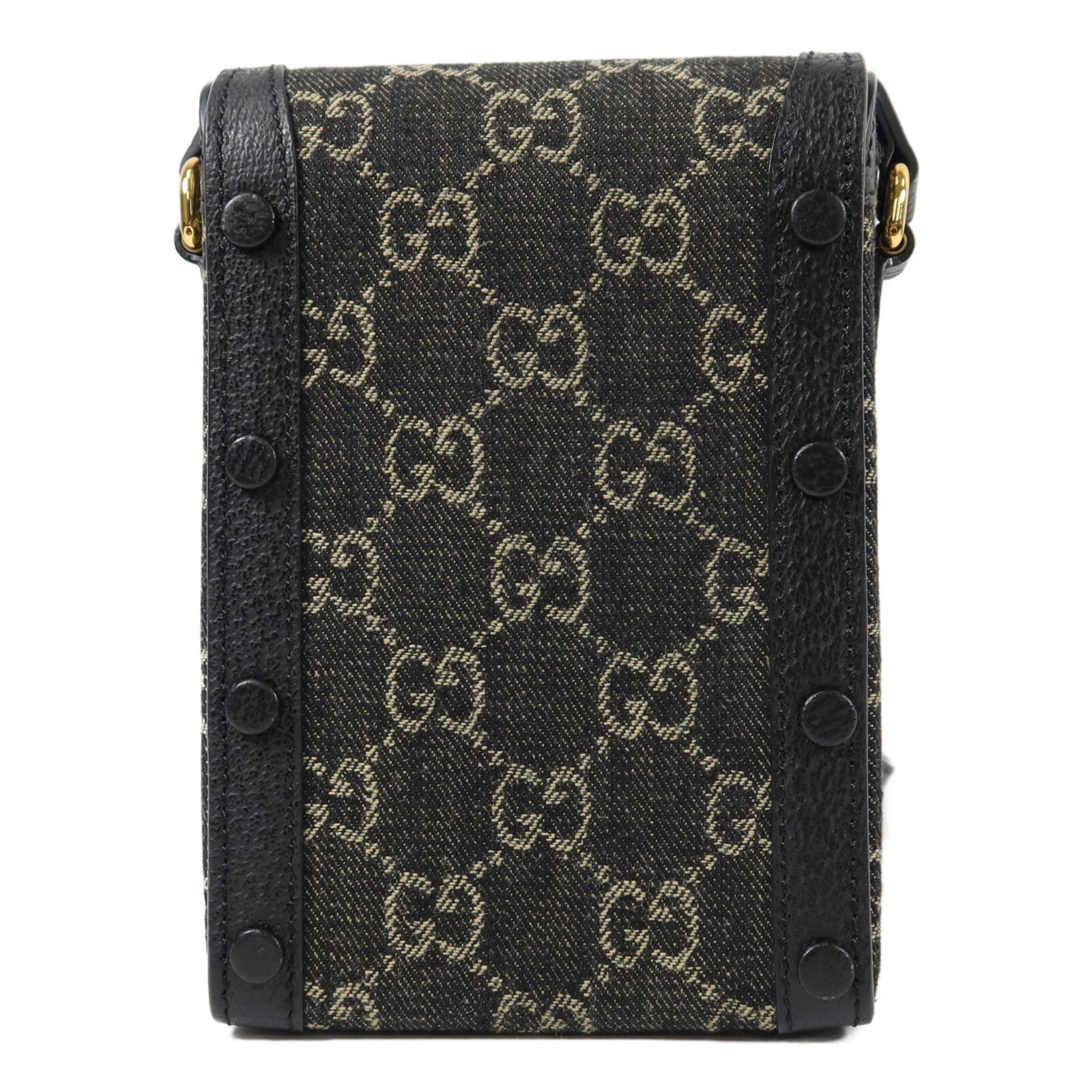 GUCCI 帆布/牛皮皮革Horsebit 1955肩背袋