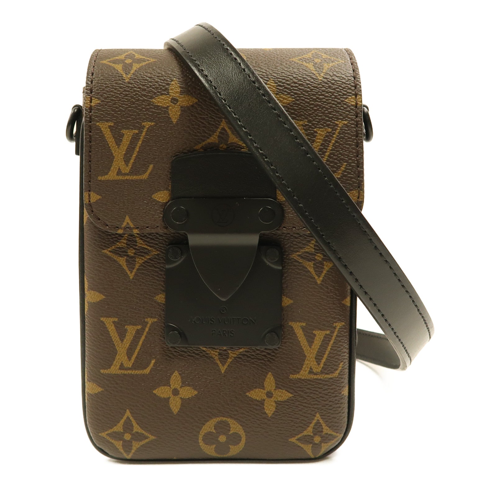 LOUIS VUITTON Monogram S-Lock Vertical肩背袋啡色/黑色