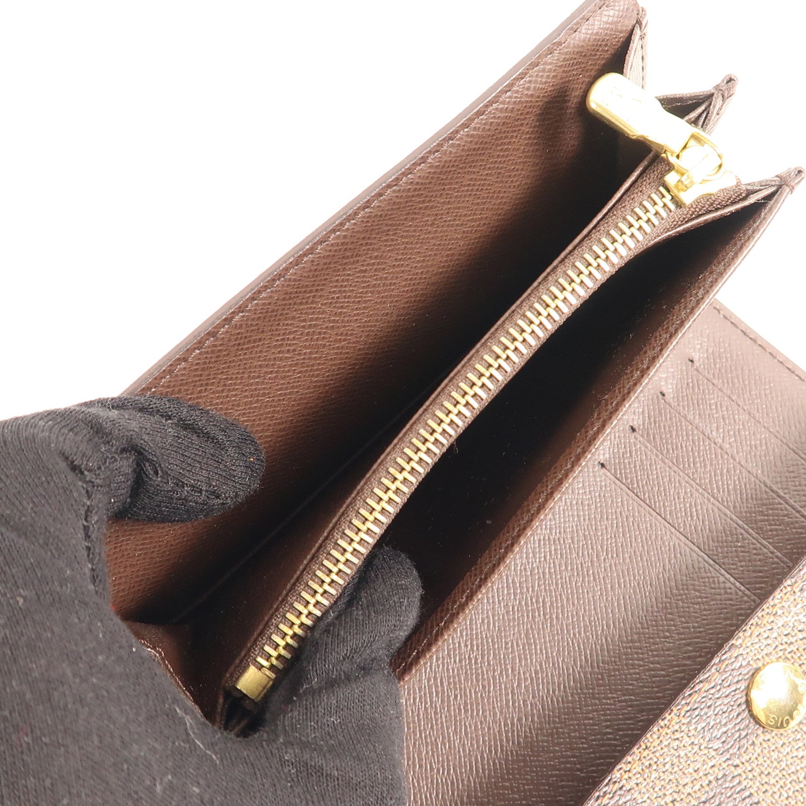 LOUIS VUITTON Damier Alexandra Wallet金扣錢包