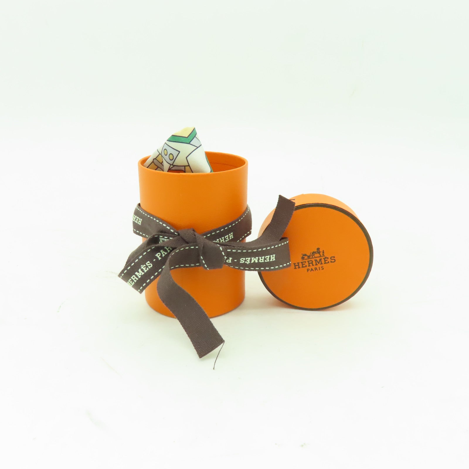 HERMES 【激減優惠】絲質Twilly絲巾橙色/彩色