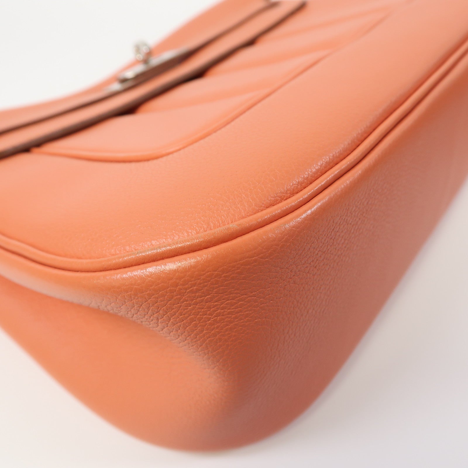 HERMES Evercolor皮革Berline 28銀扣肩背袋Crevette龍蝦粉色