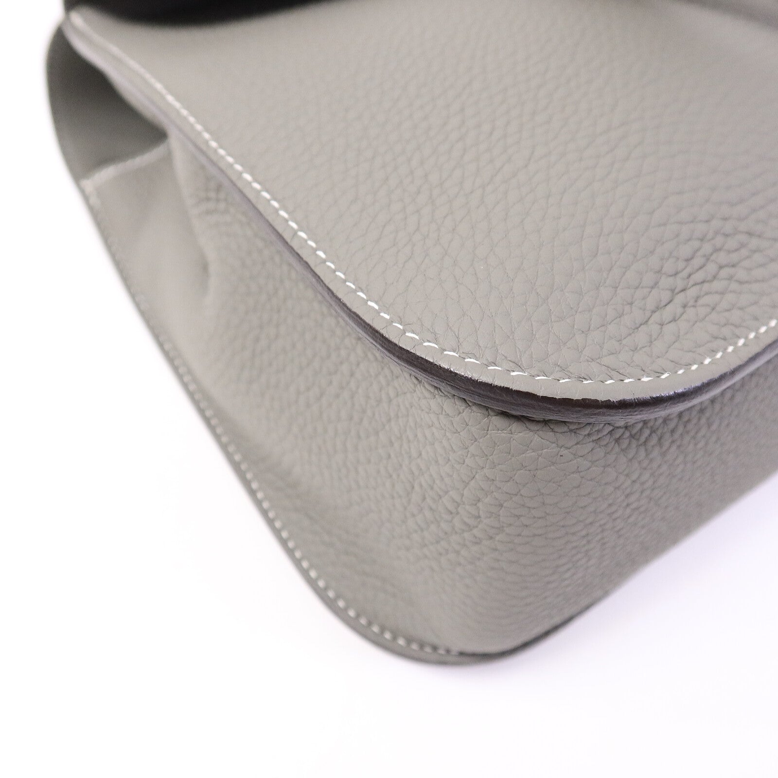 HERMES Clemence皮革Halzan 31手挽肩背兩用袋Gris Meyer