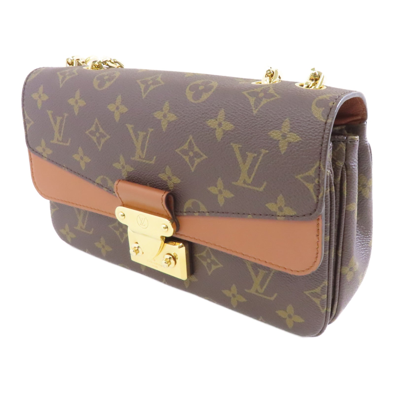LOUIS VUITTON Monogram Marceau金扣鏈帶肩背袋啡色