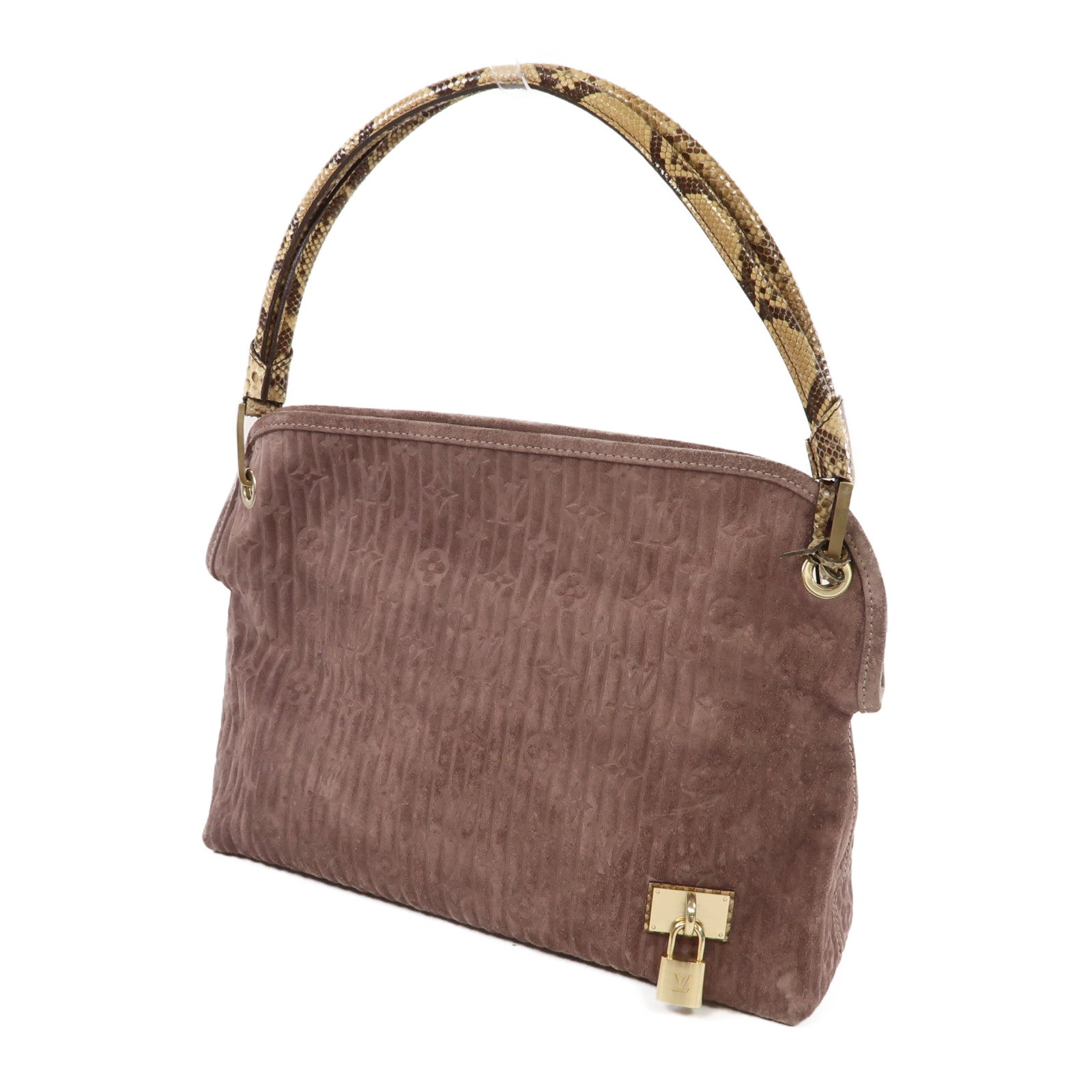 LOUIS VUITTON 【激減優惠】Monogram Suede/蛇皮皮革 Kohl Whisper PM金扣紫色