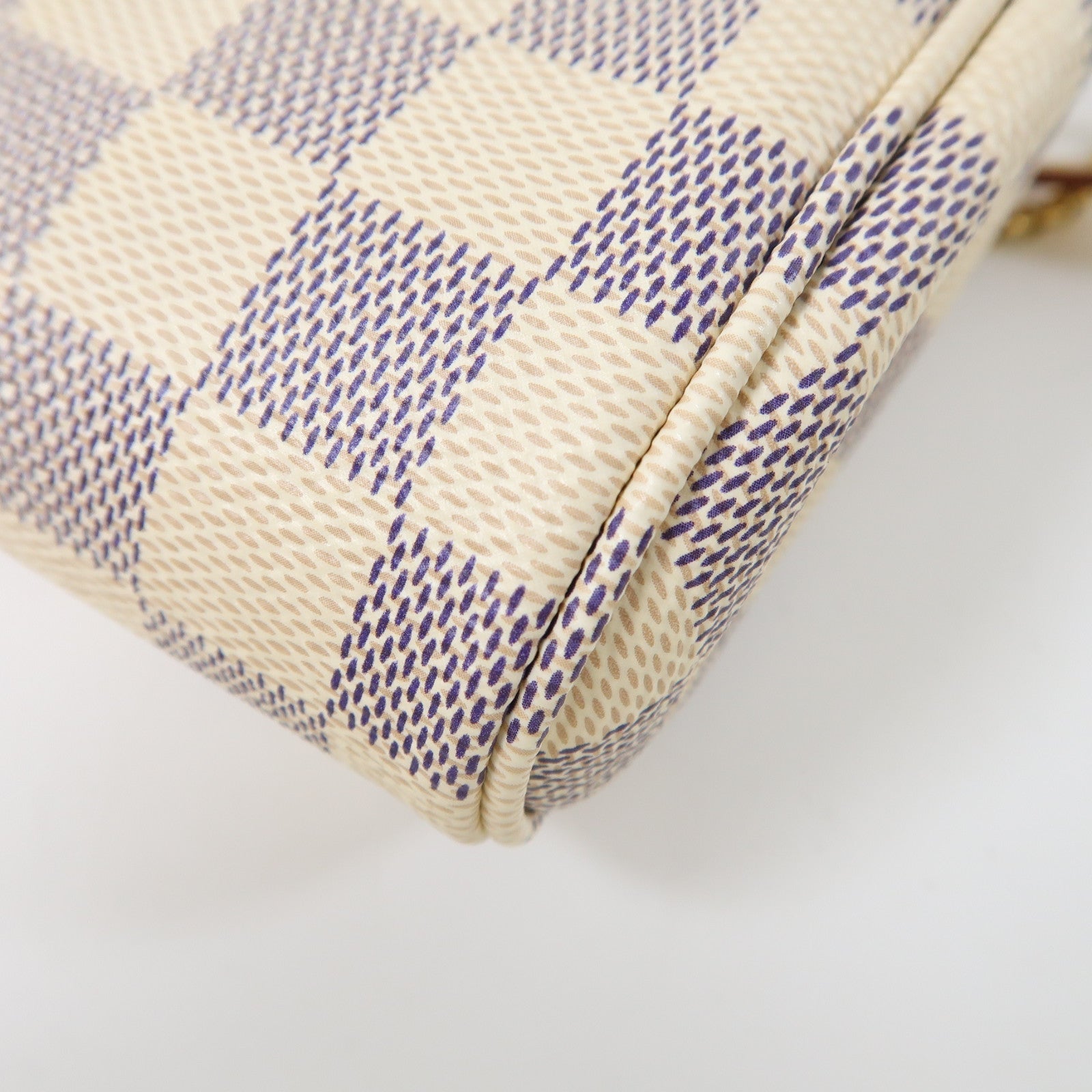 LOUIS VUITTON Damier Azur Favorite MM金扣手挽肩背兩用袋白色