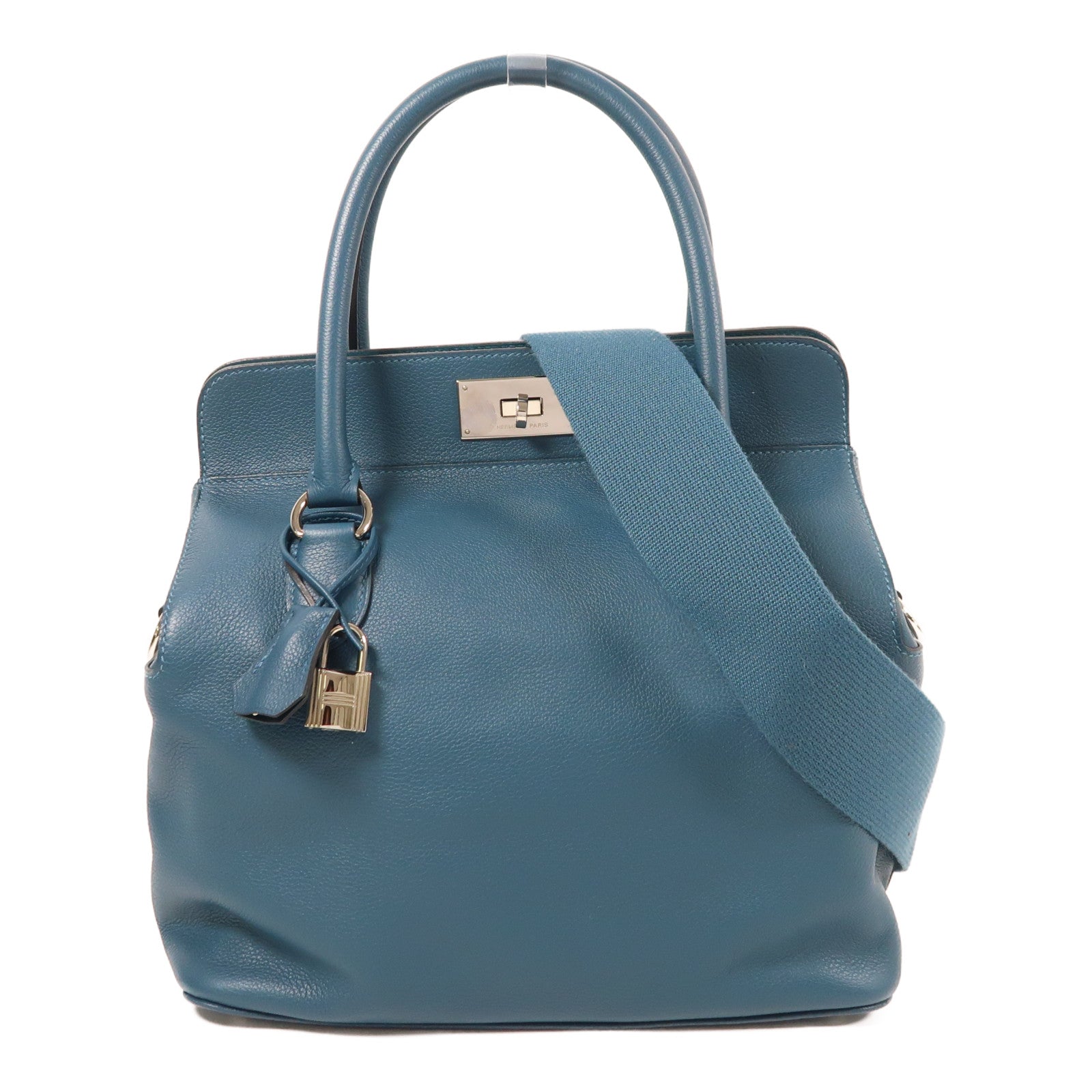 HERMES Evercolor皮革Toolbox 26銀扣手挽肩背兩用袋1P Colvert