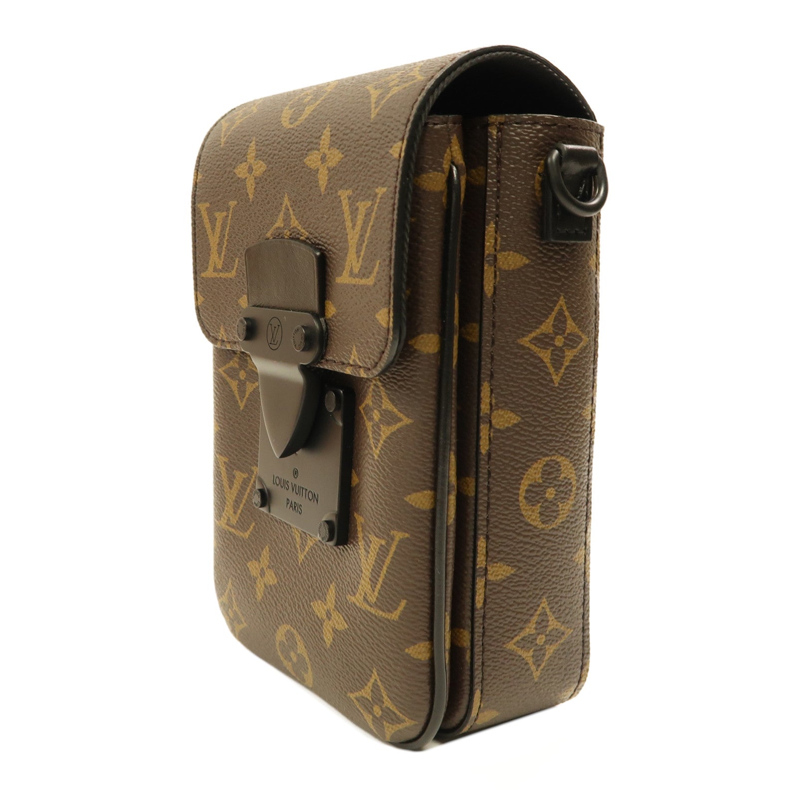 LOUIS VUITTON Monogram S-Lock Vertical肩背袋啡色/黑色