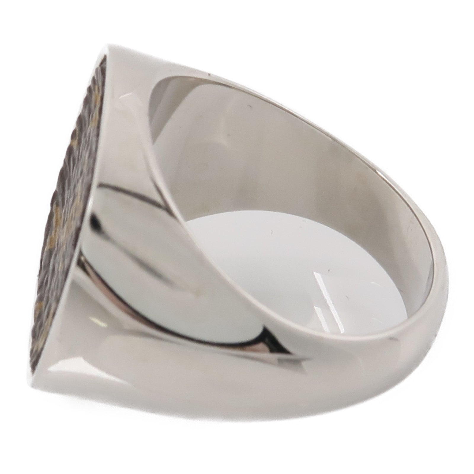 LOUIS VUITTON 塗層帆布/金屬Lock Signet Ring戒指US#9