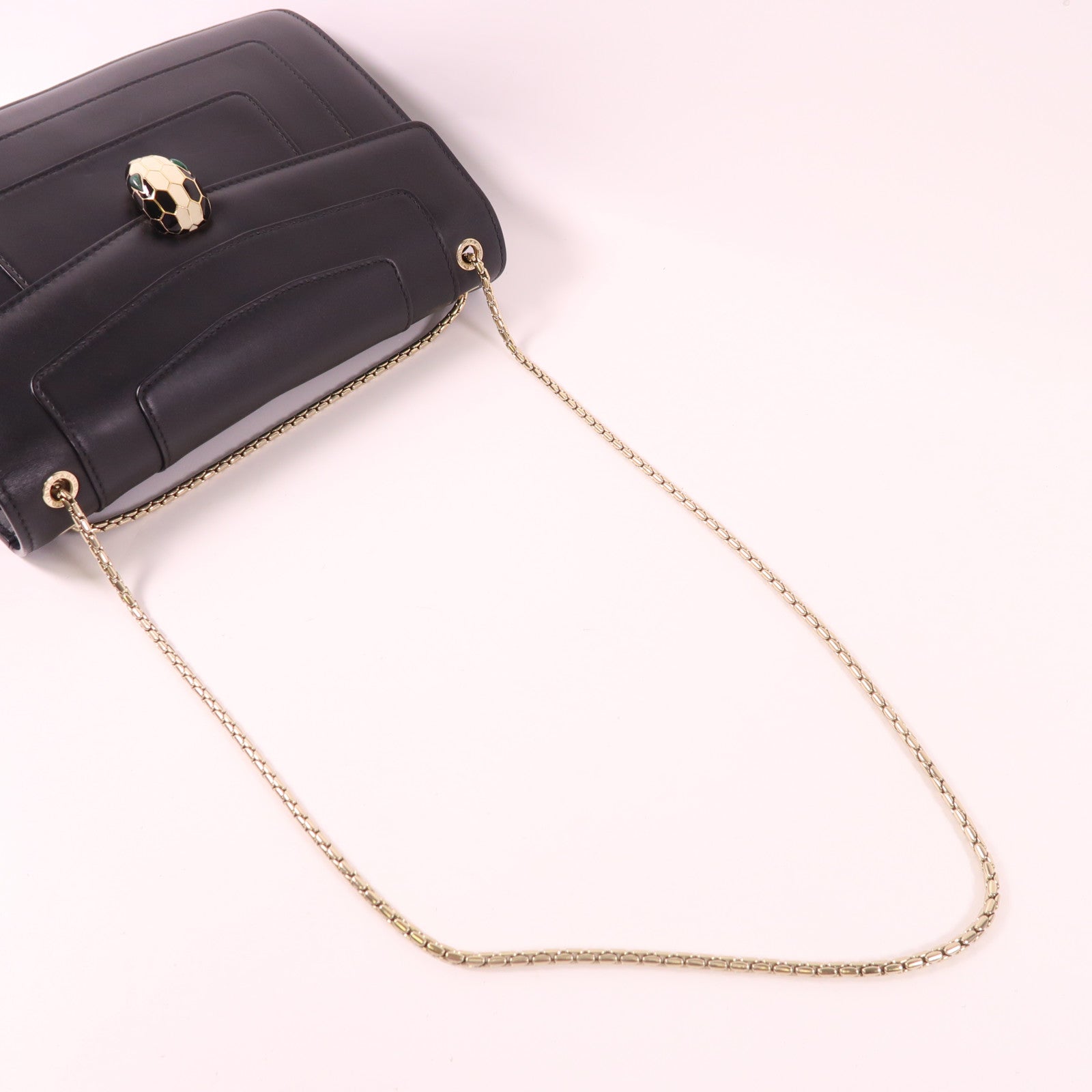 BVLGARI 【激減優惠】牛皮皮革Serpenti Forever金扣鏈帶肩背袋