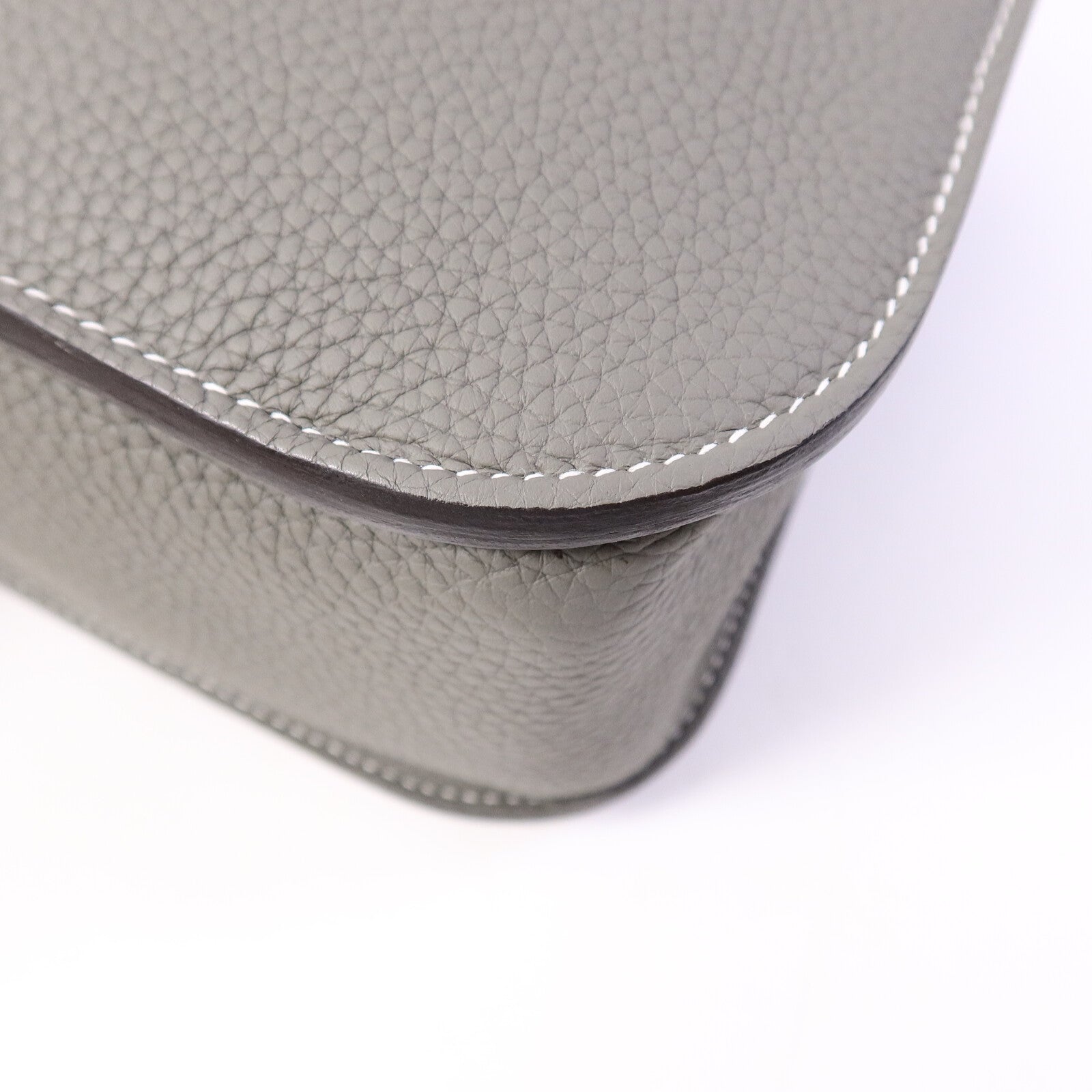 HERMES Clemence皮革Halzan 31手挽肩背兩用袋Gris Meyer