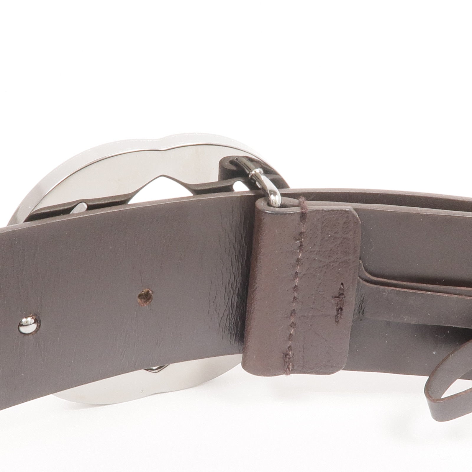 GUCCI 塗層帆布Belt 90cm銀扣皮帶