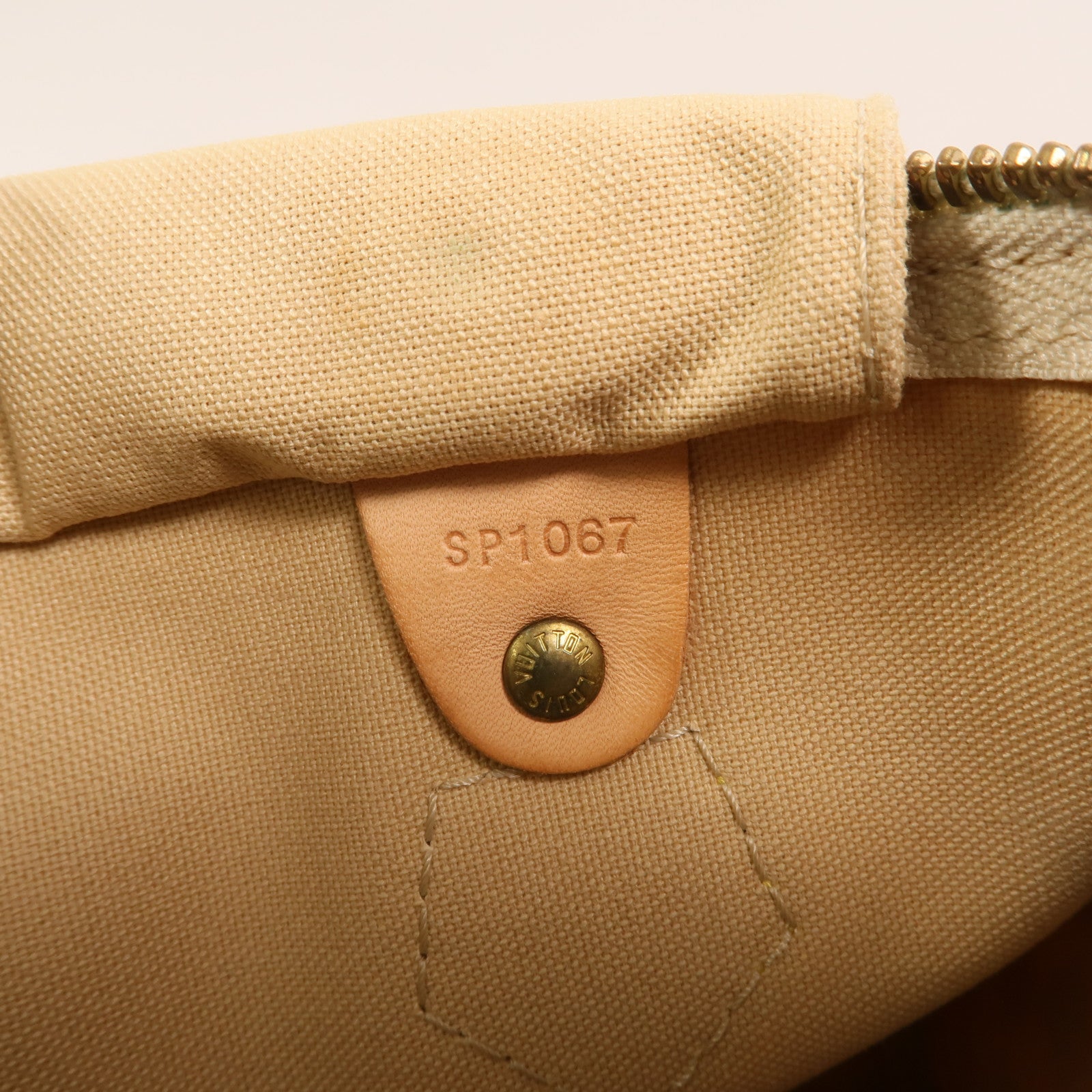 LOUIS VUITTON Damier Azur Speedy 30金扣手挽袋白色