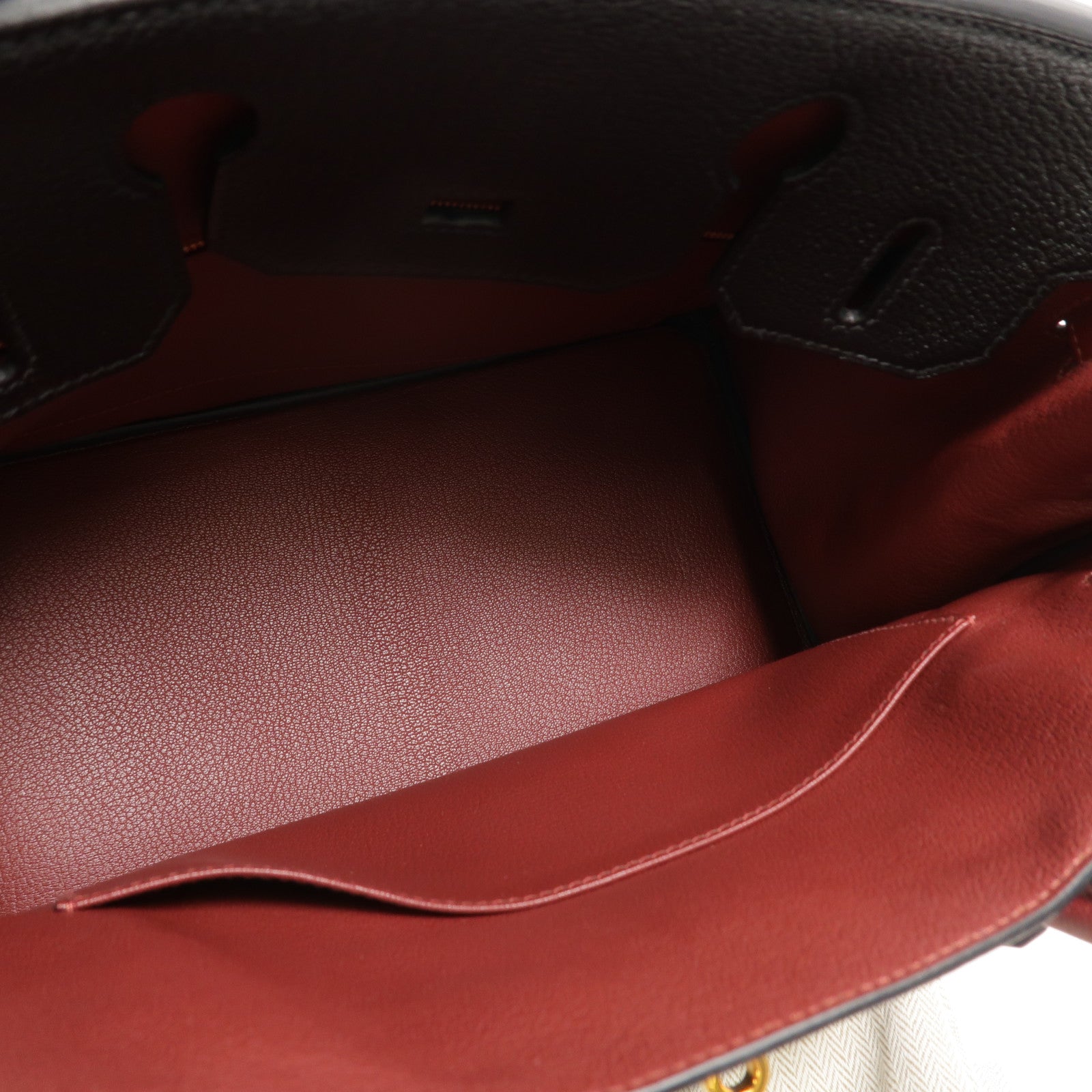HERMES Chevre皮革Birkin 30 Special Order手挽袋Noir/Rouge H