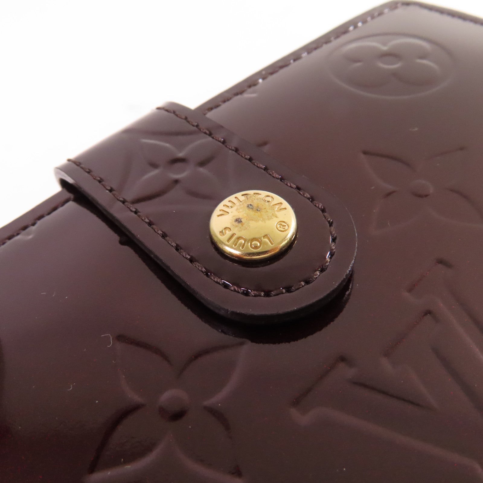 LOUIS VUITTON Monogram Vernis Portefeuille Viennois Bi-fold Wallet金扣短錢包紫色