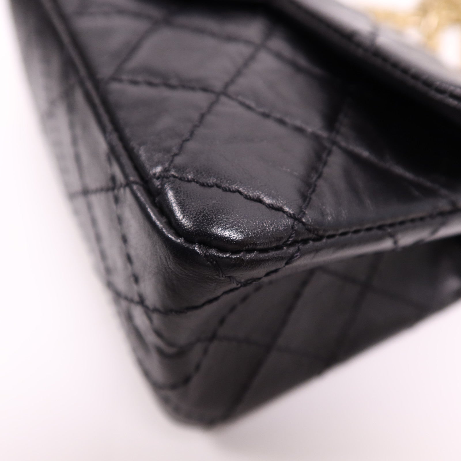 CHANEL 牛皮皮革Mini 2.55金扣鏈帶肩背袋