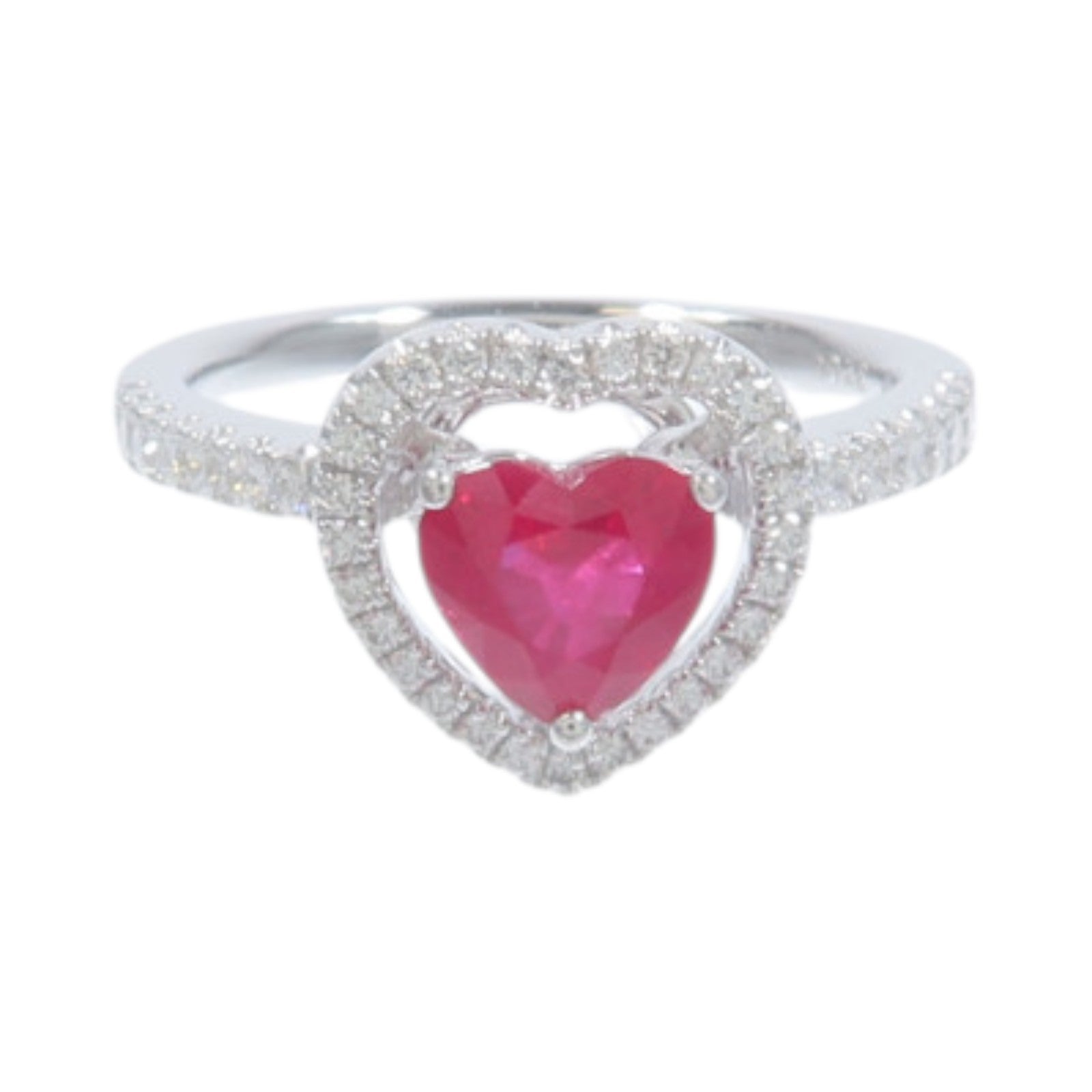 JEWELRY 18K白金Ruby Diamond Ring紅寶石/鑽石戒指