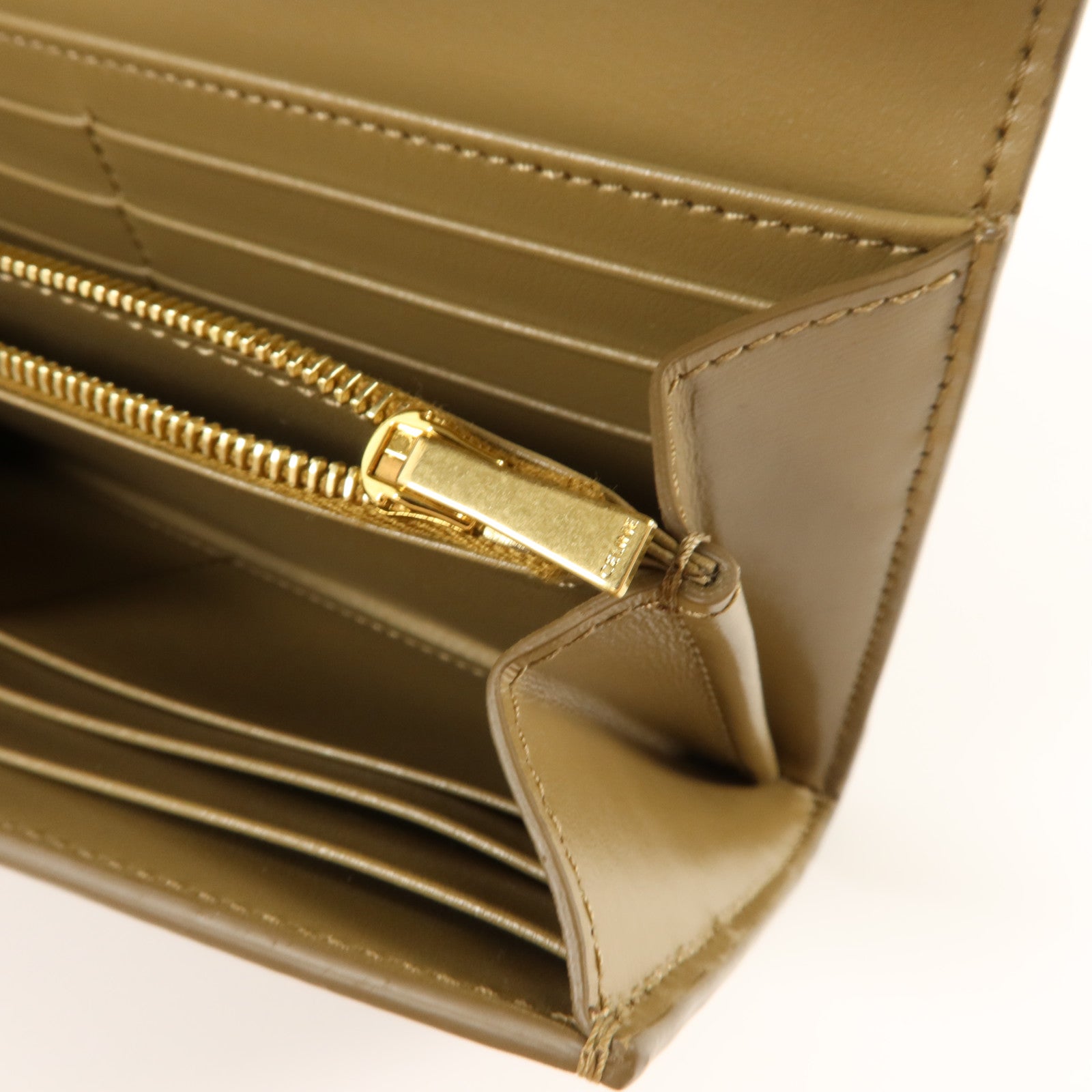 CELINE 牛皮皮革Triomphe Long Wallet金扣長錢包