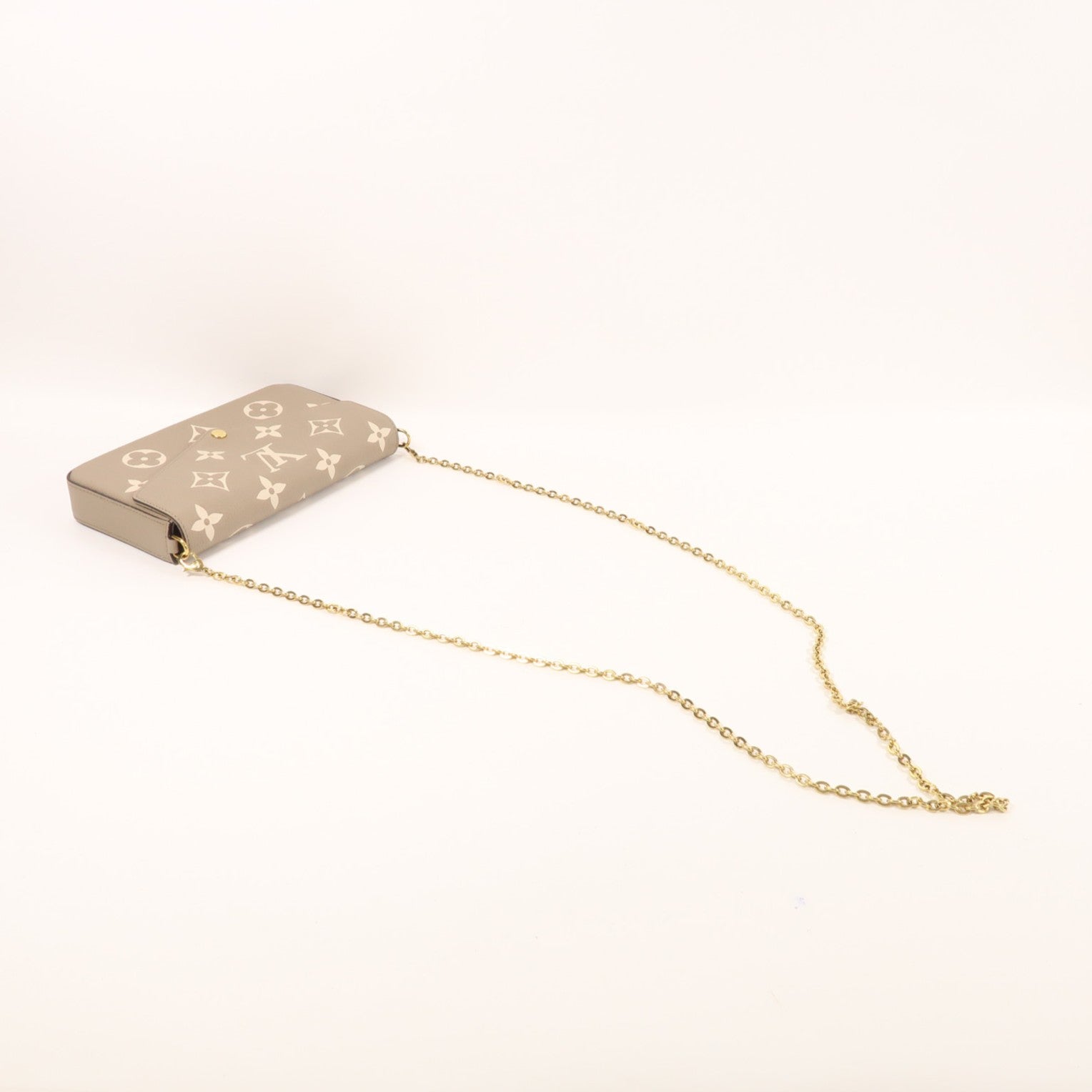 LOUIS VUITTON Monogram Empreinte Felicie Pochette金扣鏈帶肩背袋