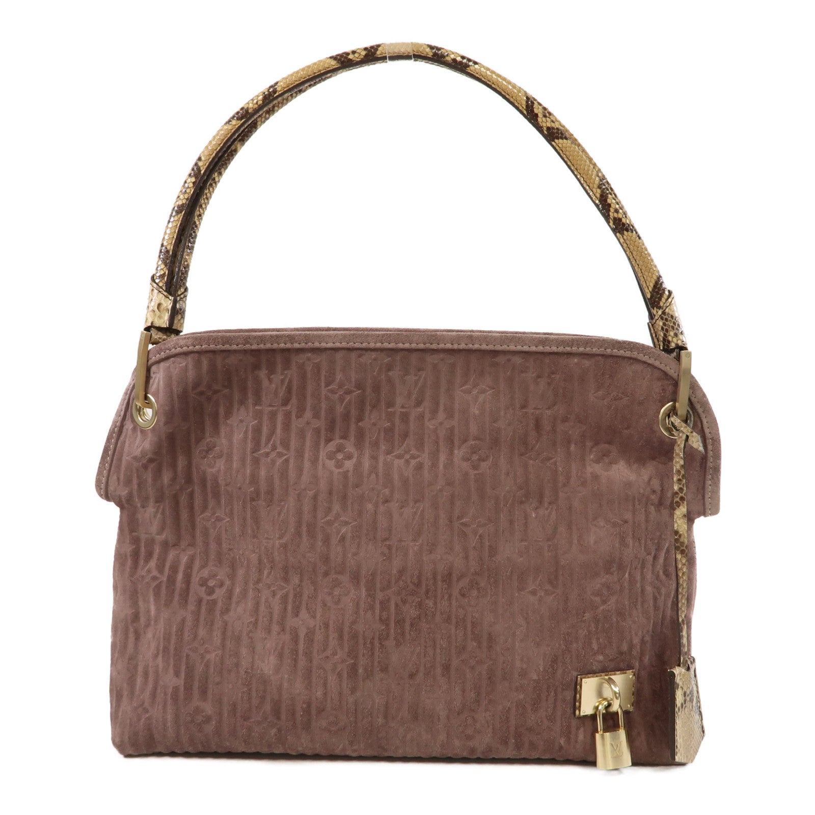 LOUIS VUITTON 【激減優惠】Monogram Suede/蛇皮皮革 Kohl Whisper PM金扣紫色