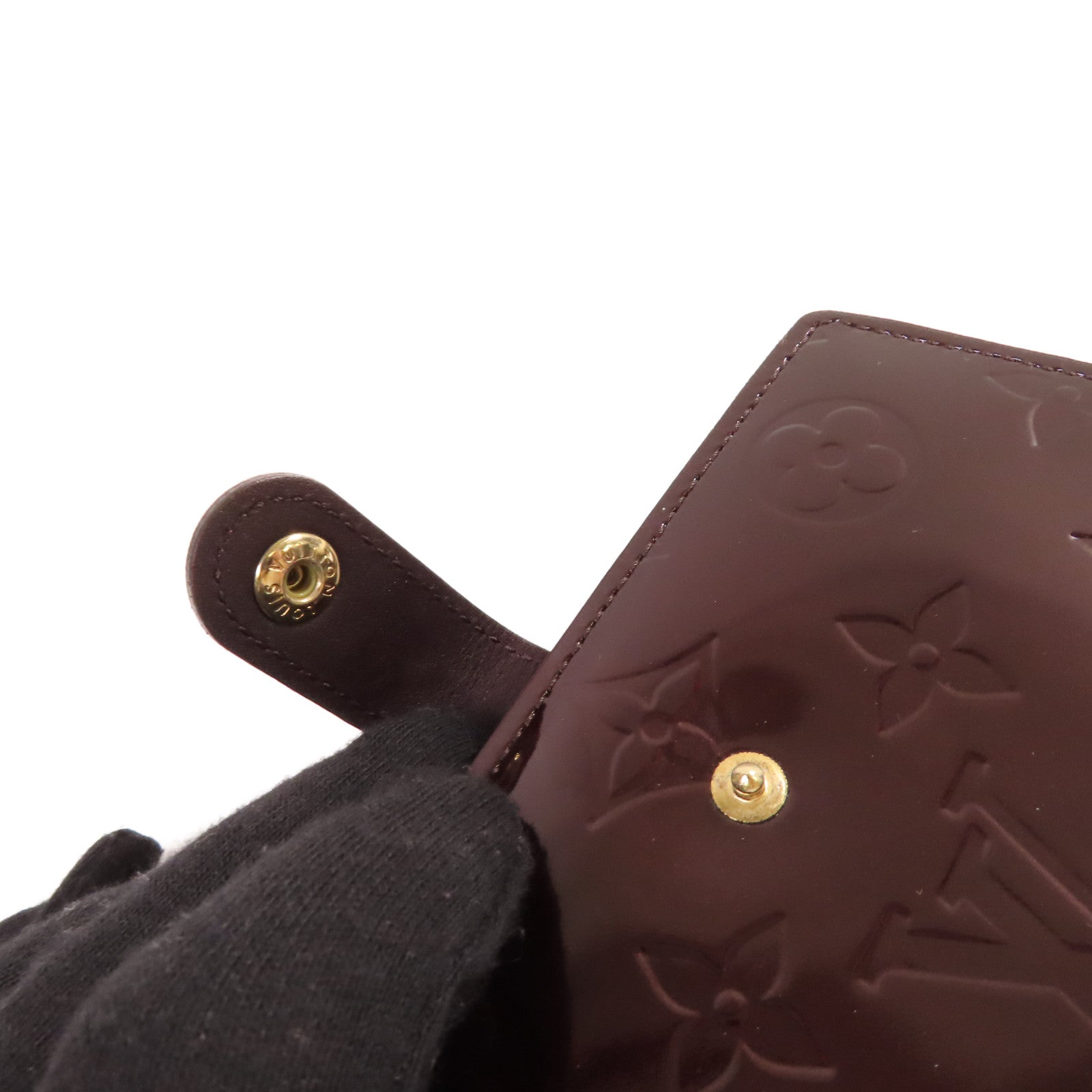 LOUIS VUITTON Monogram Vernis Portefeuille Viennois Bi-fold Wallet金扣短錢包紫色