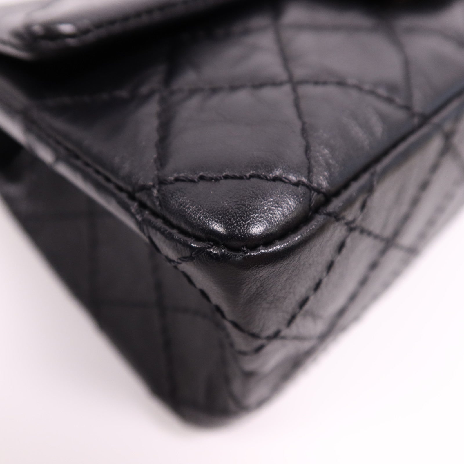 CHANEL 牛皮皮革Mini 2.55金扣鏈帶肩背袋