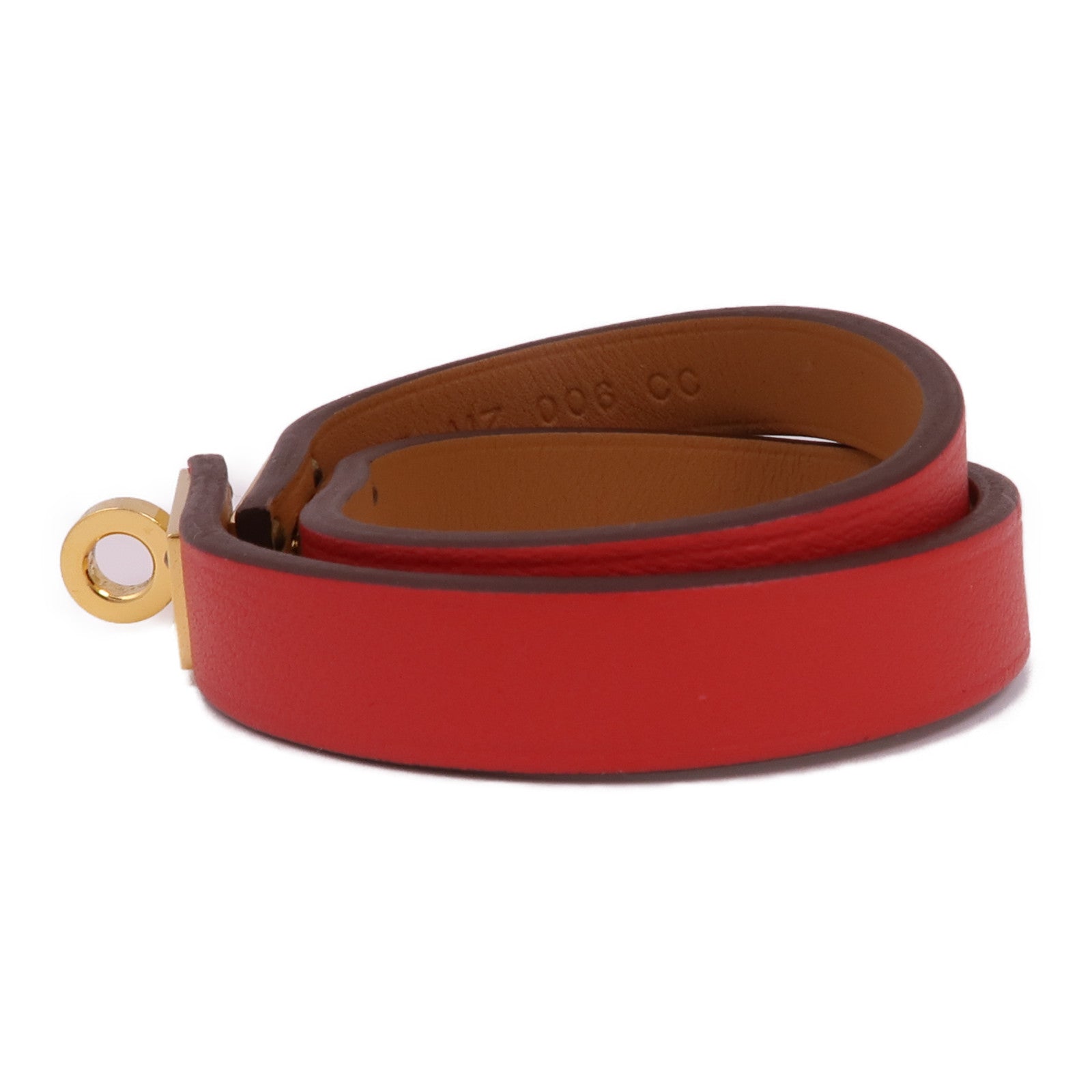 HERMES Swift皮革Kelly Double Tour Bracelet金扣手鐲