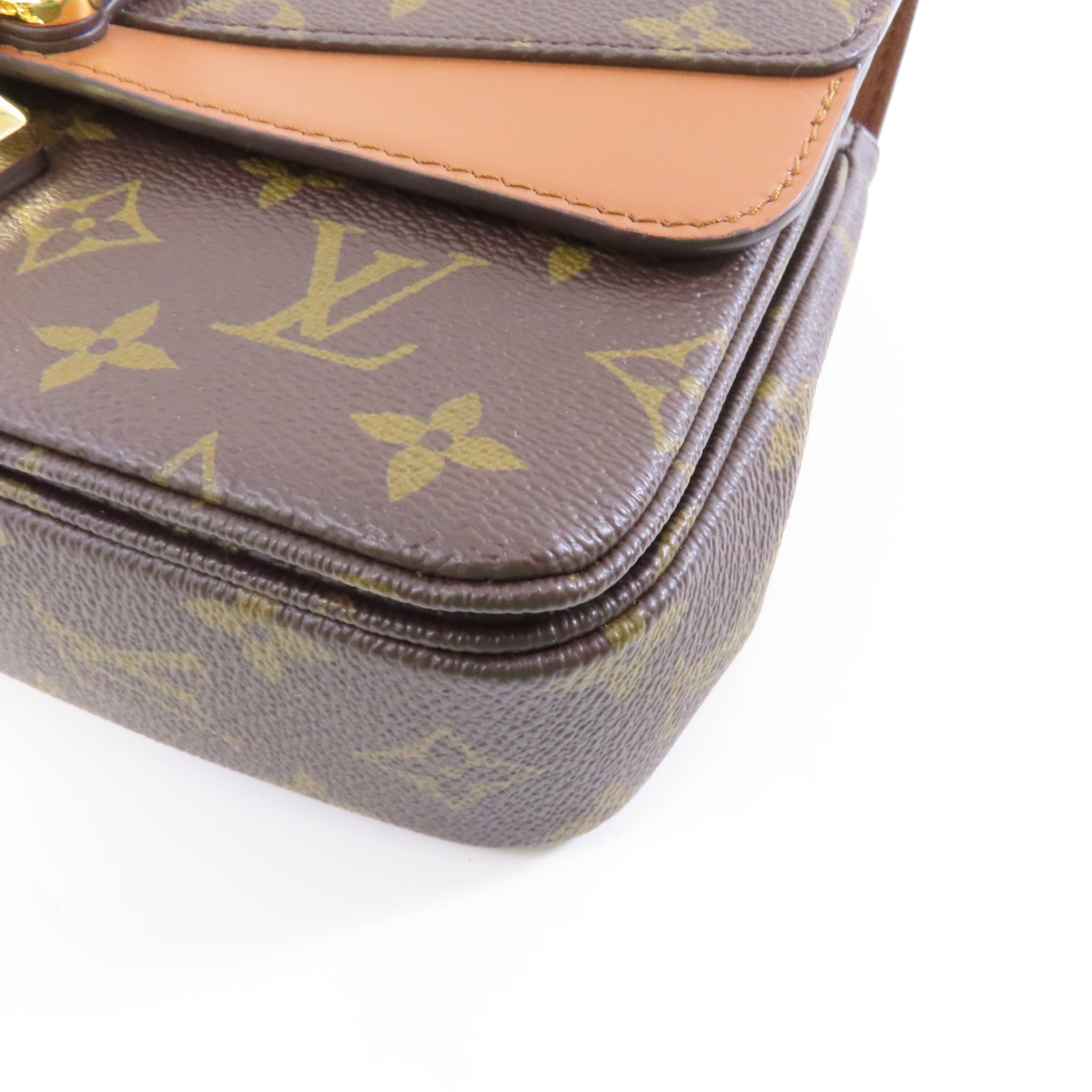 LOUIS VUITTON Monogram Marceau金扣鏈帶肩背袋啡色