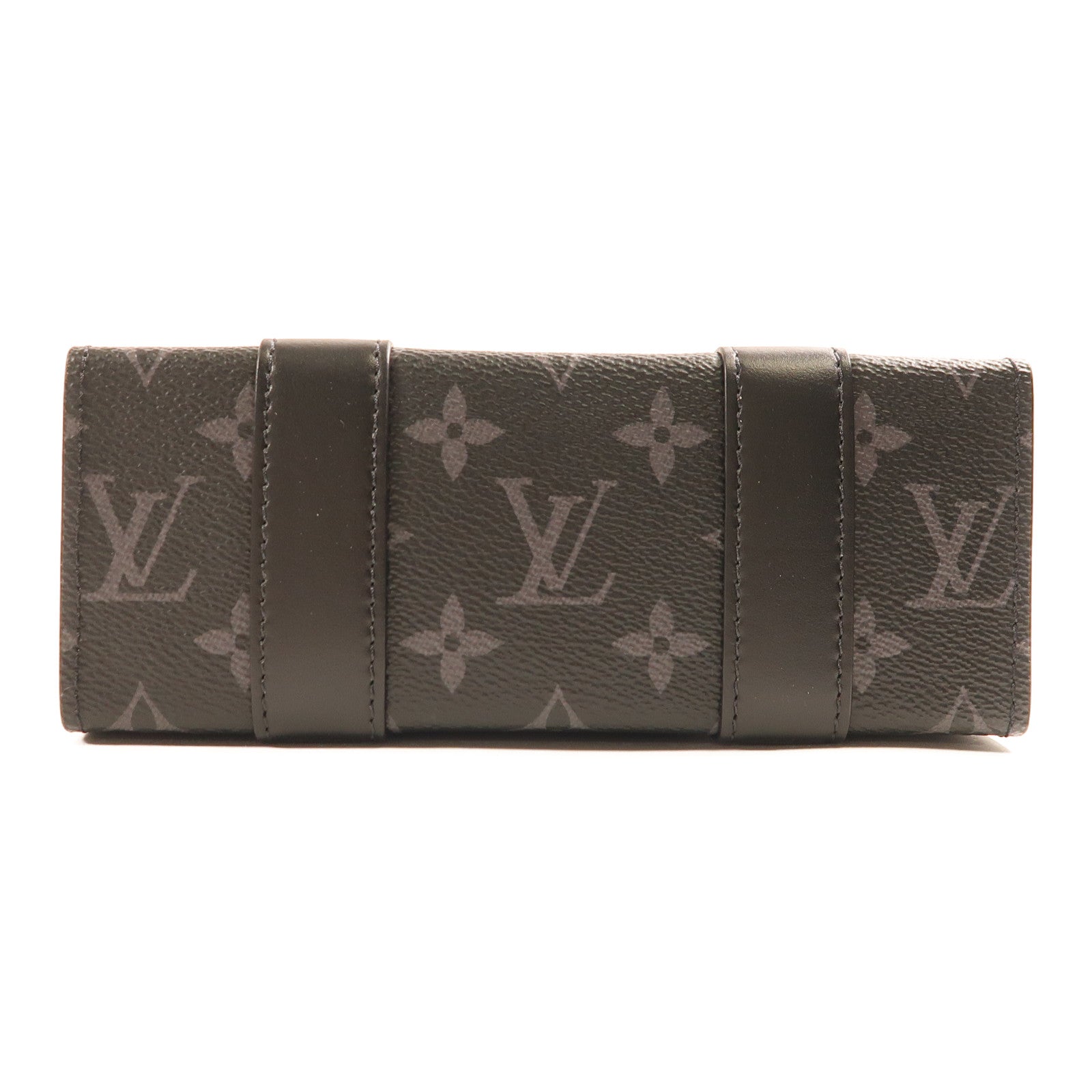 LOUIS VUITTON Monogram Eclipse Sac Plat Mini銀扣手挽肩背兩用袋