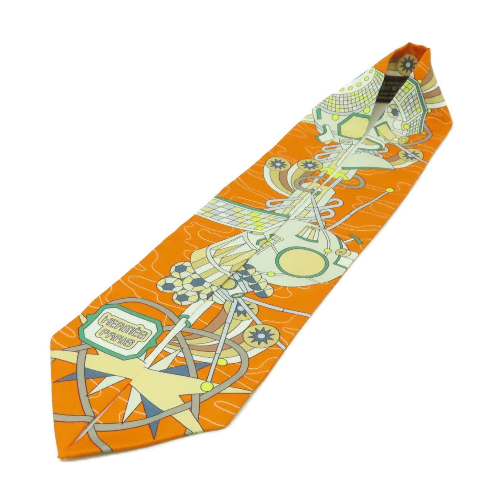 HERMES 【激減優惠】絲質Twilly絲巾橙色/彩色