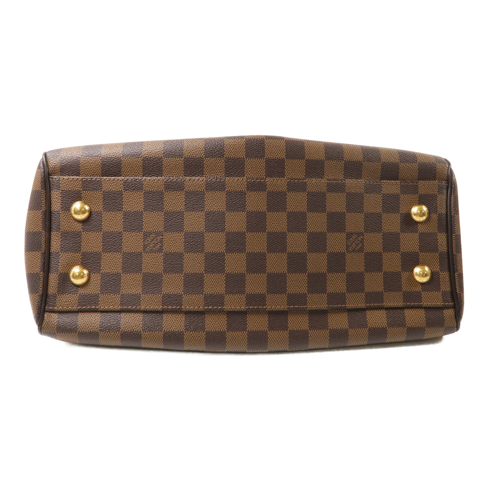LOUIS VUITTON Damier Trevi金扣手挽肩背兩用袋棕色