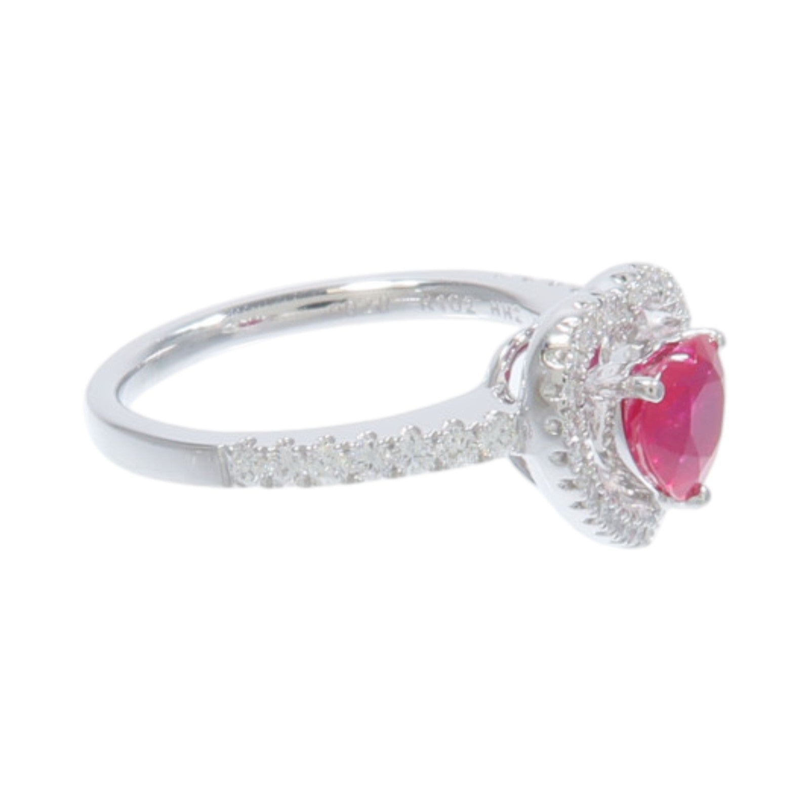 JEWELRY 18K白金Ruby Diamond Ring紅寶石/鑽石戒指