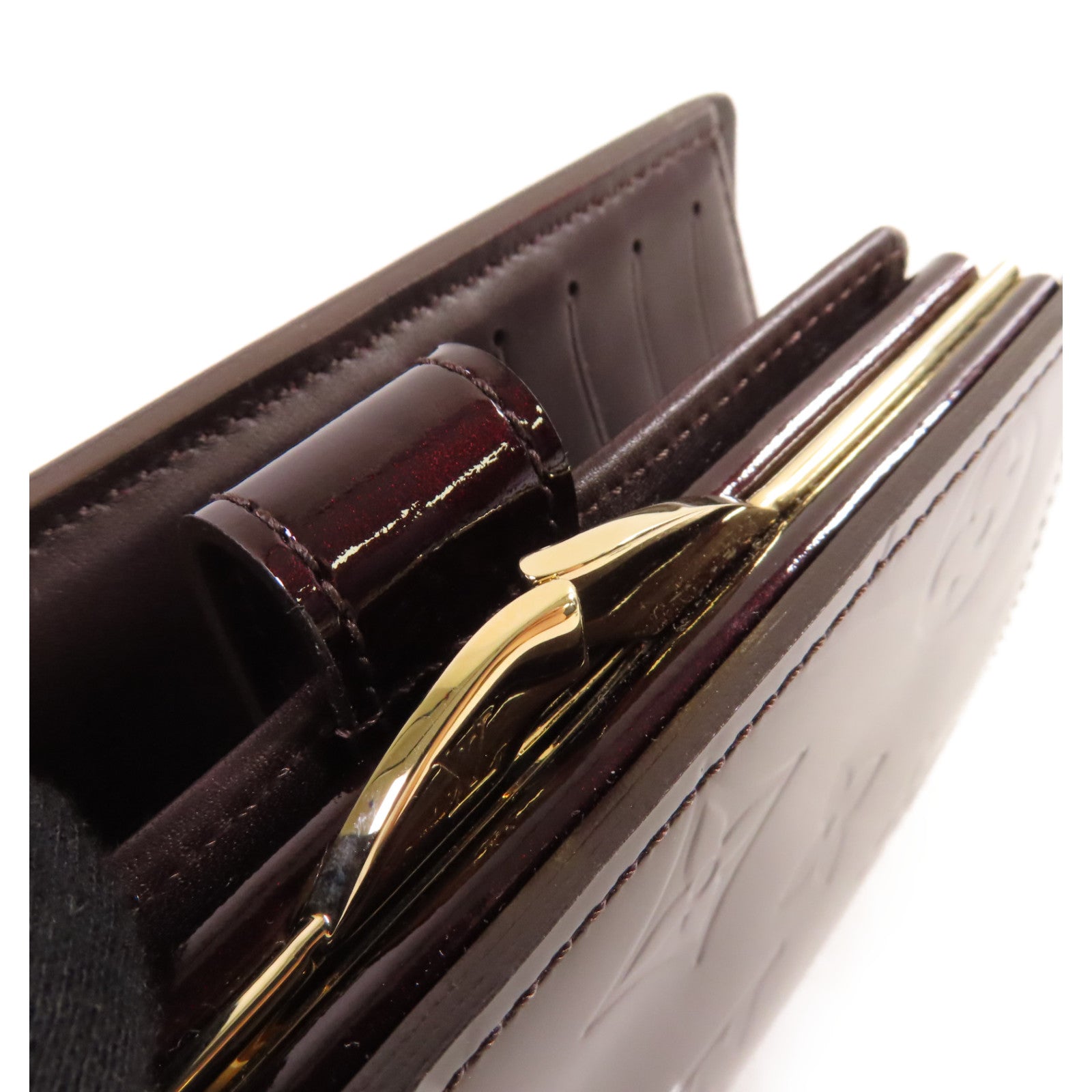 LOUIS VUITTON Monogram Vernis Portefeuille Viennois Bi-fold Wallet金扣短錢包紫色