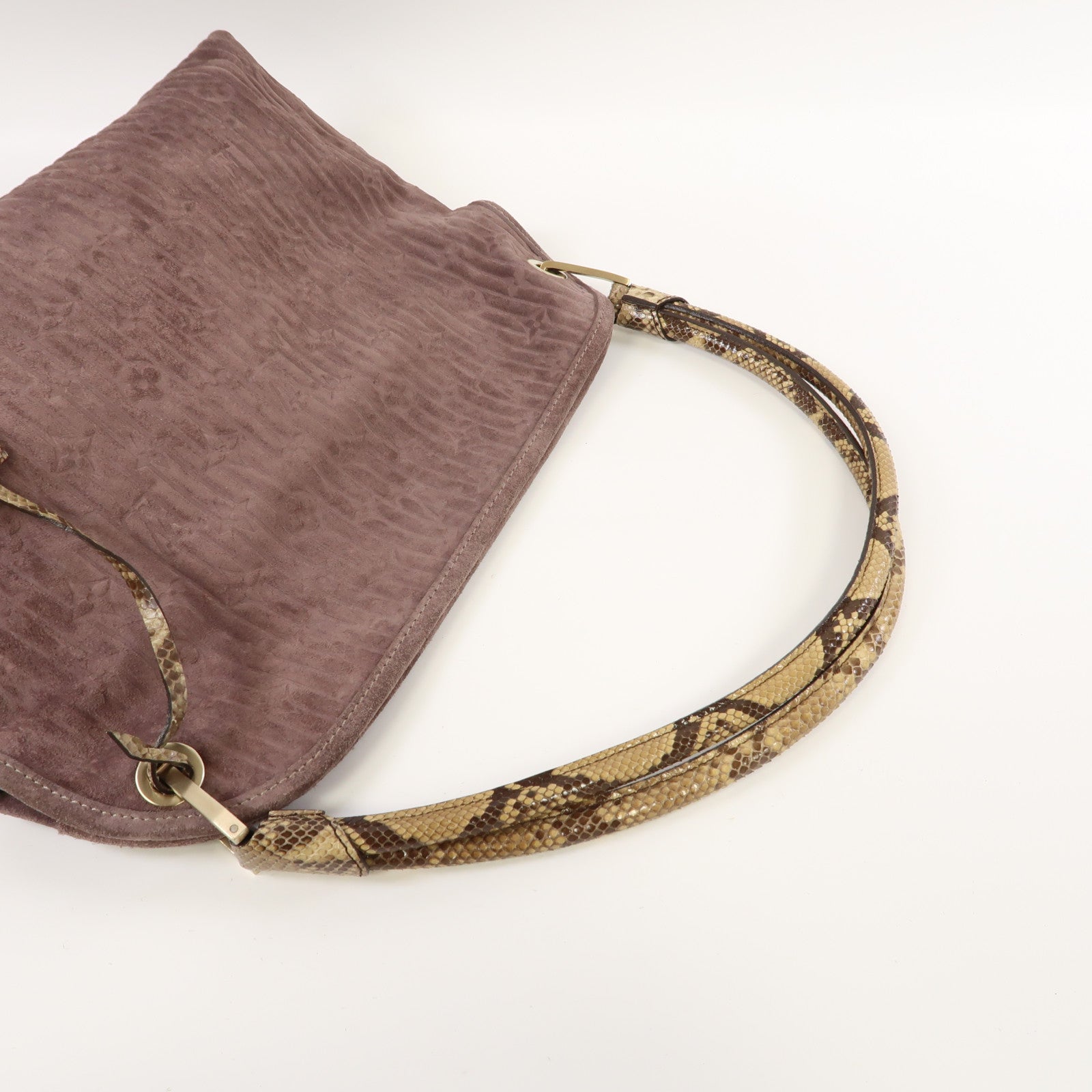 LOUIS VUITTON 【激減優惠】Monogram Suede/蛇皮皮革 Kohl Whisper PM金扣紫色