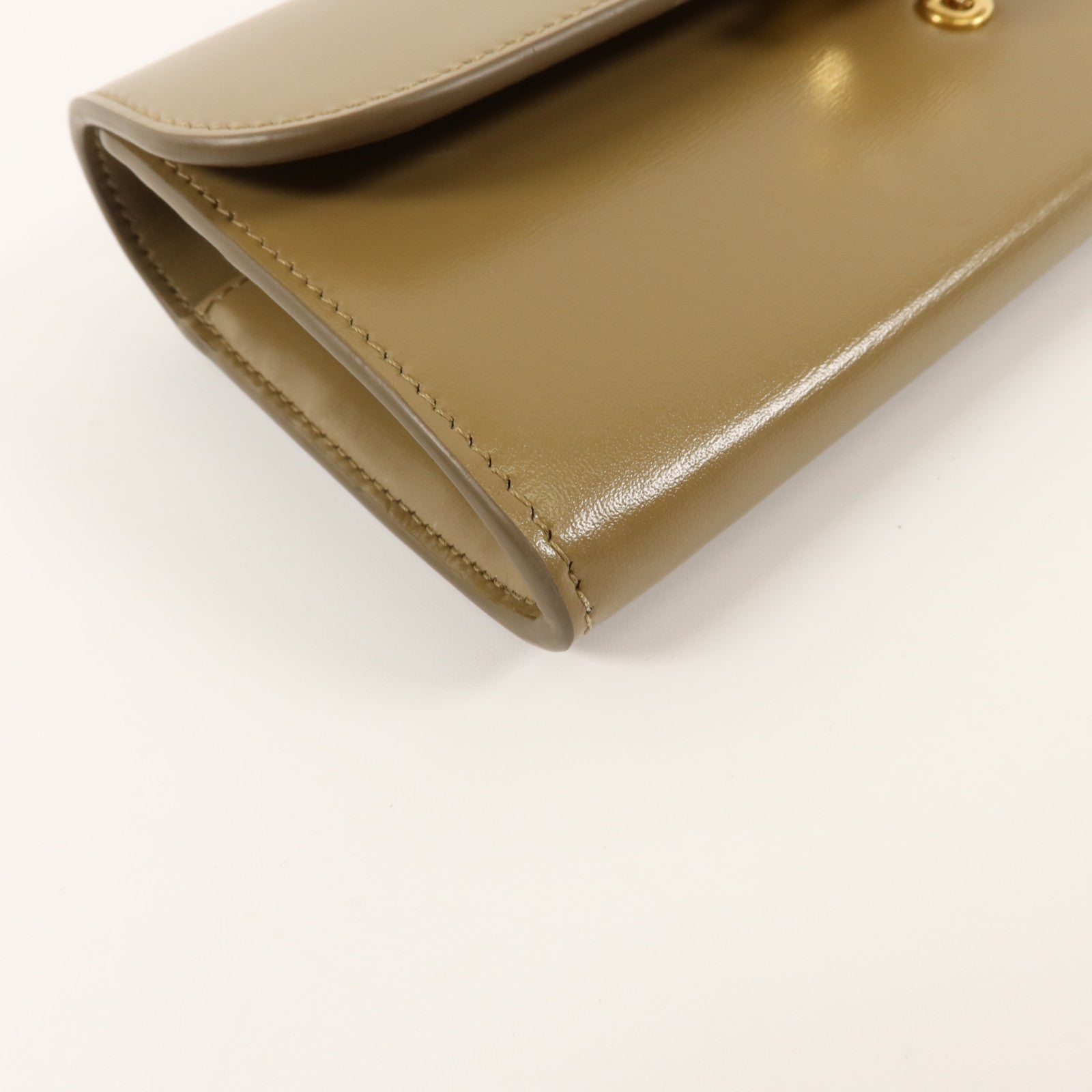CELINE 牛皮皮革Triomphe Long Wallet金扣長錢包