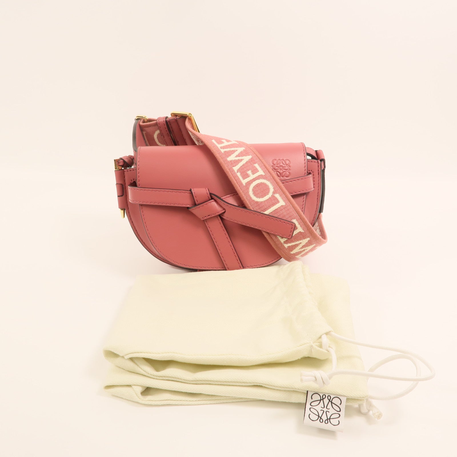 LOEWE 牛皮皮革Mini Gate金扣肩背袋