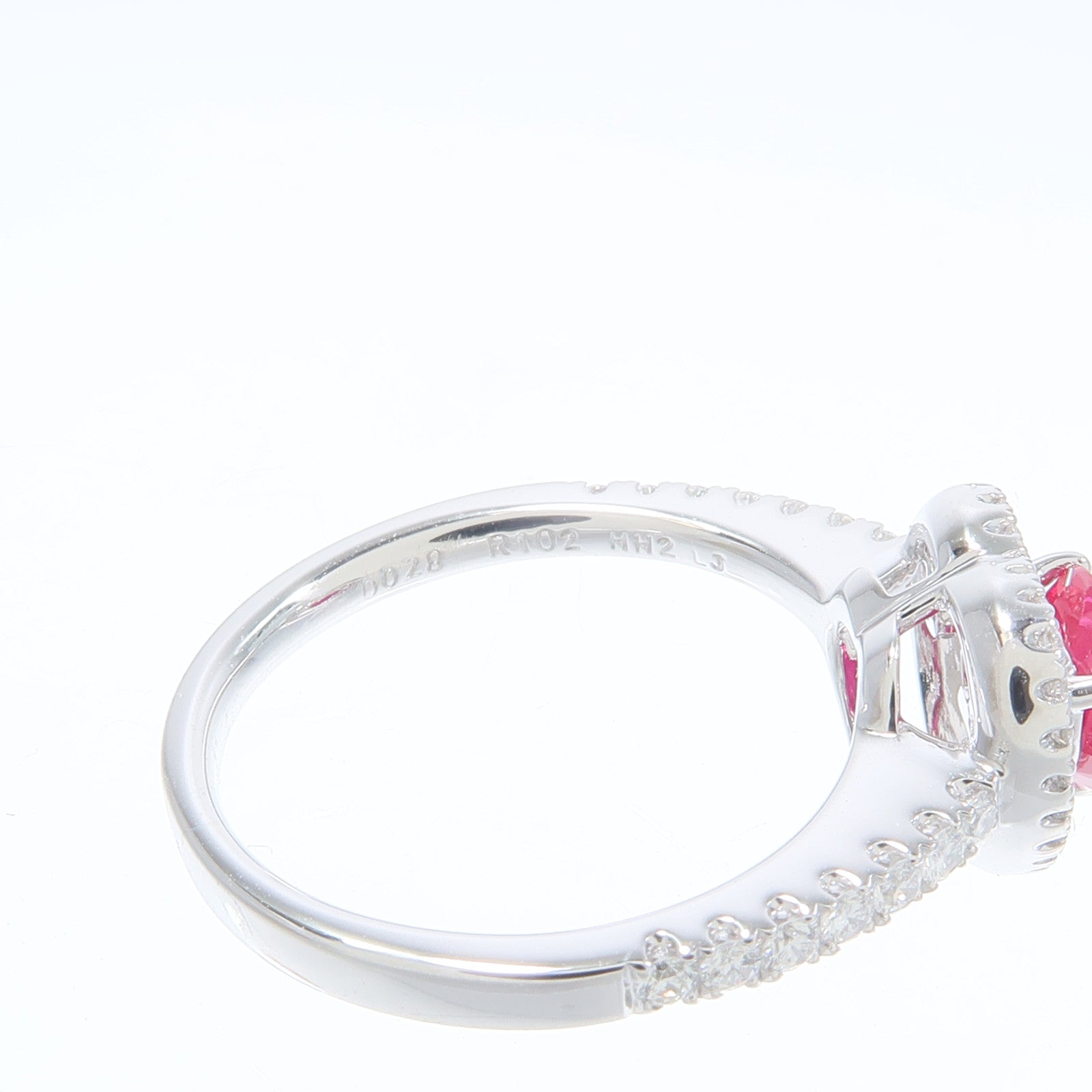 JEWELRY 18K白金Ruby Diamond Ring紅寶石/鑽石戒指
