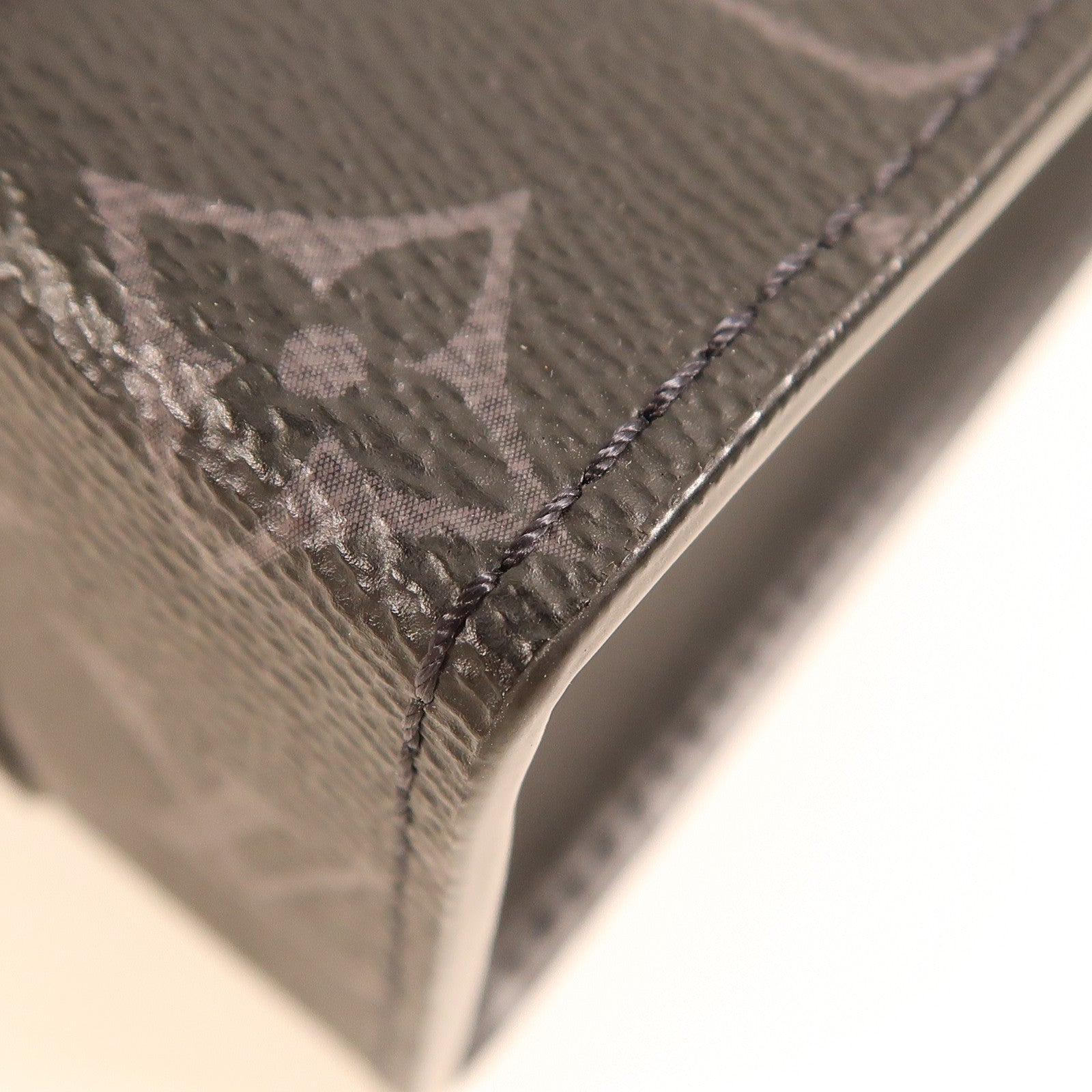 LOUIS VUITTON Monogram Eclipse Sac Plat Mini銀扣手挽肩背兩用袋