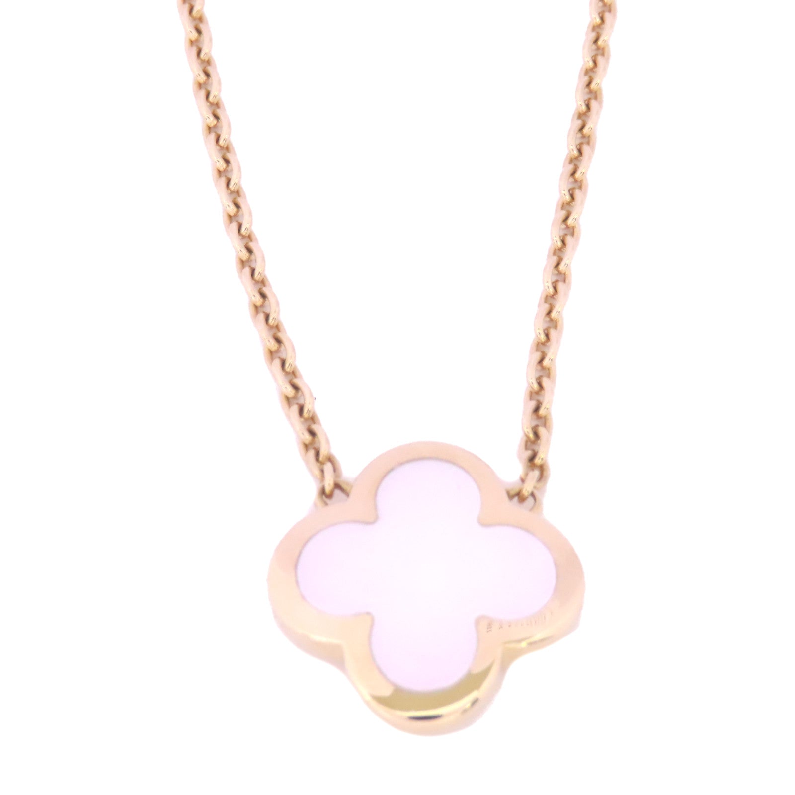 Van Cleef & Arpels 18K白金/珍珠貝殼Pure Alhambra Necklace項鍊