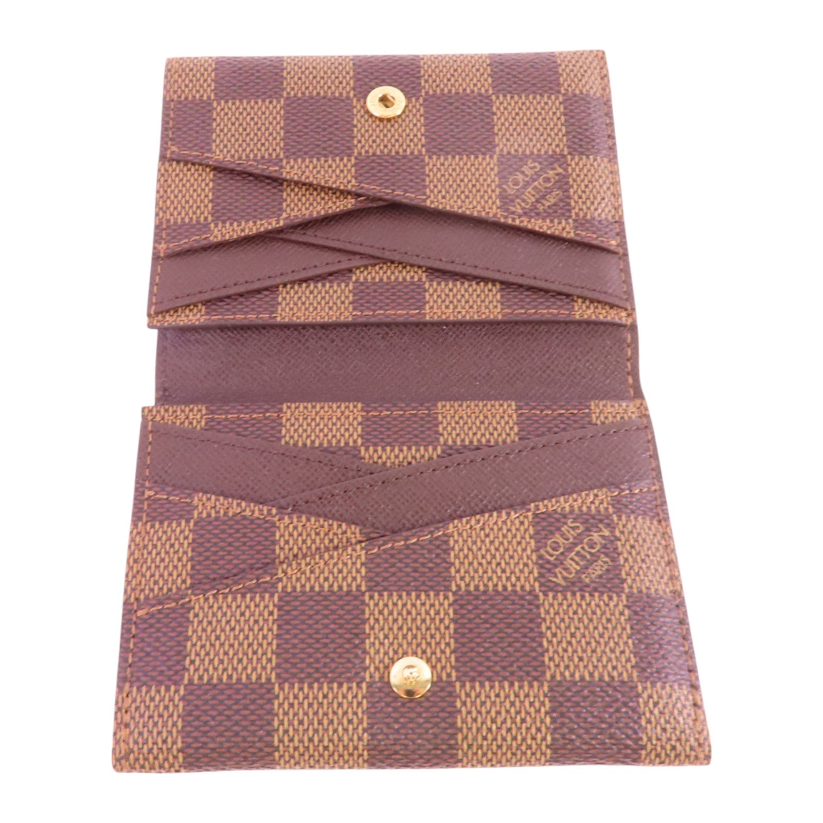 LOUIS VUITTON 【激減優惠】Damier Ebene Portofoille Origami金扣短錢包