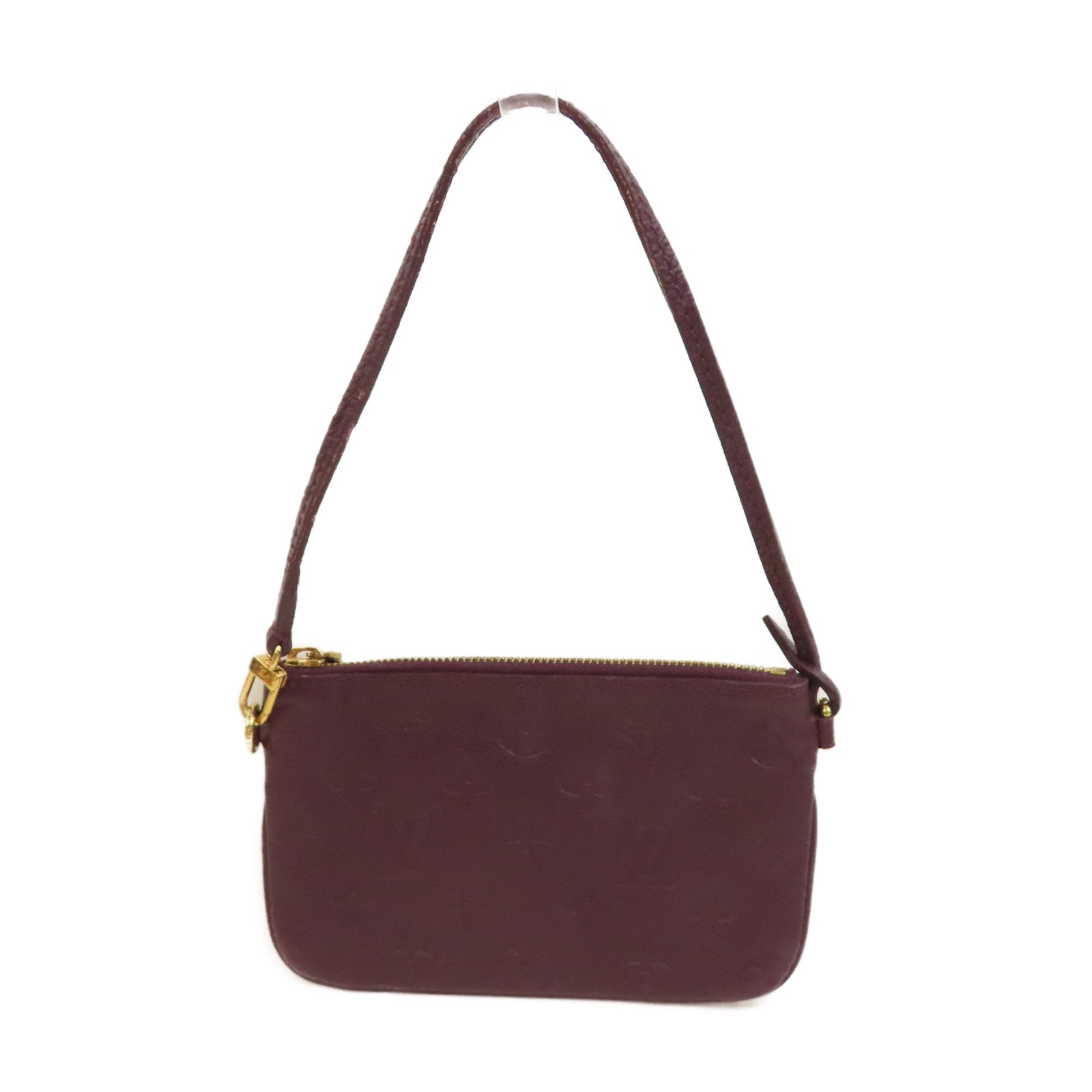 LOUIS VUITTON Monogram Empreinte Citadine Pochette金釦手挽袋紫色