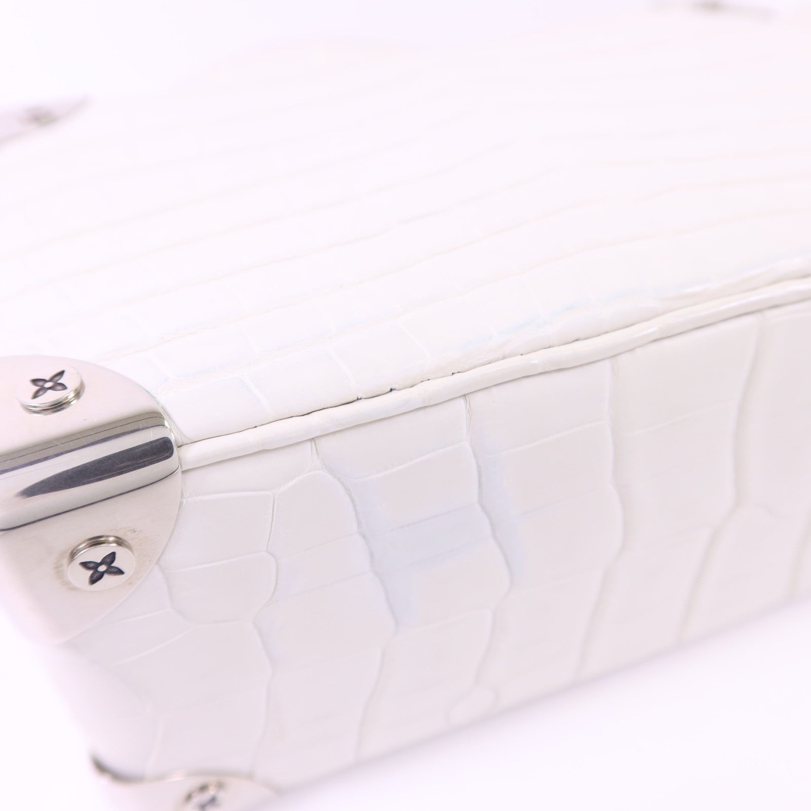 LOUIS VUITTON 【激減優惠】鱷魚皮革/金屬Mini Soft Trunk銀扣鏈帶肩背袋